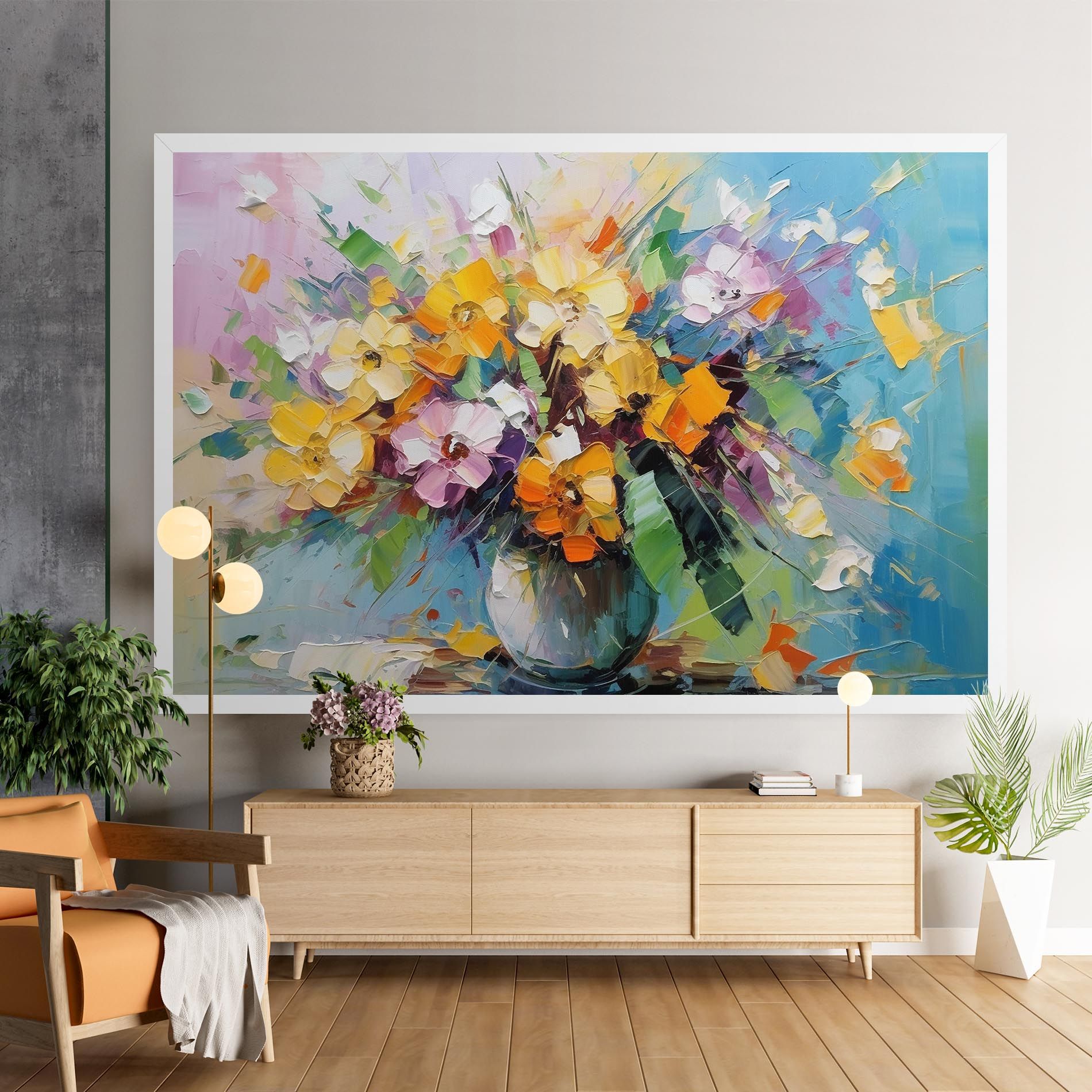 Colorfull Flowers Painting mockup 9