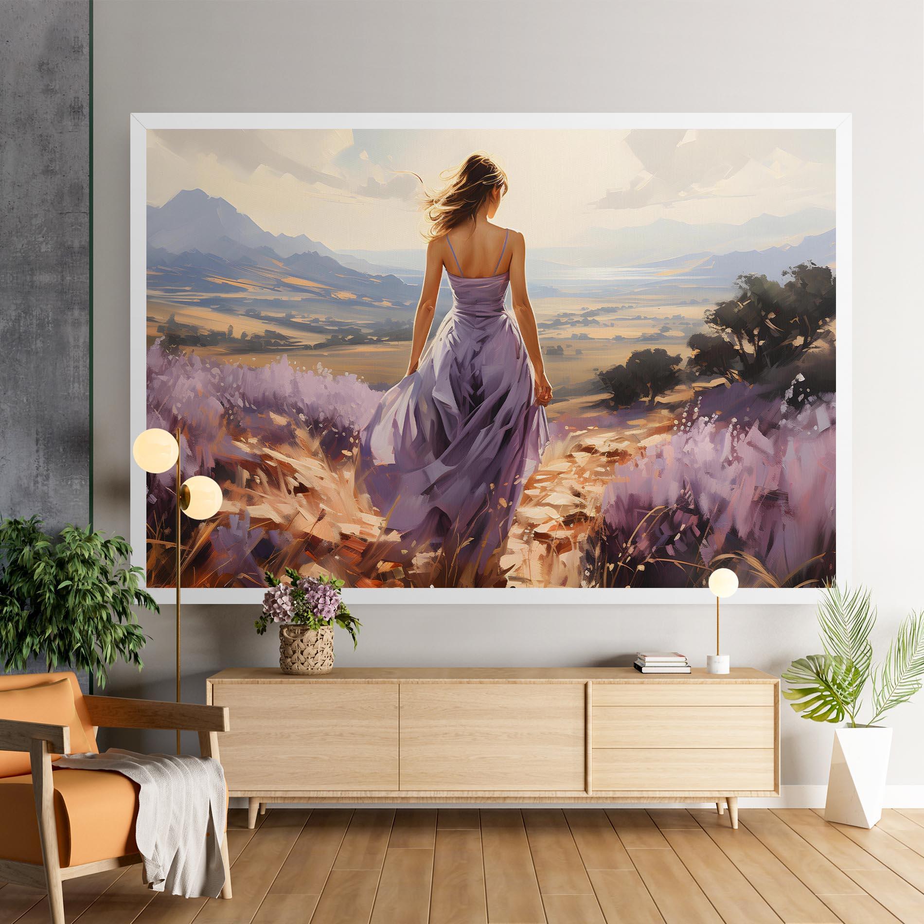 Tablou Canvas Purple Dress Woman mockup 9