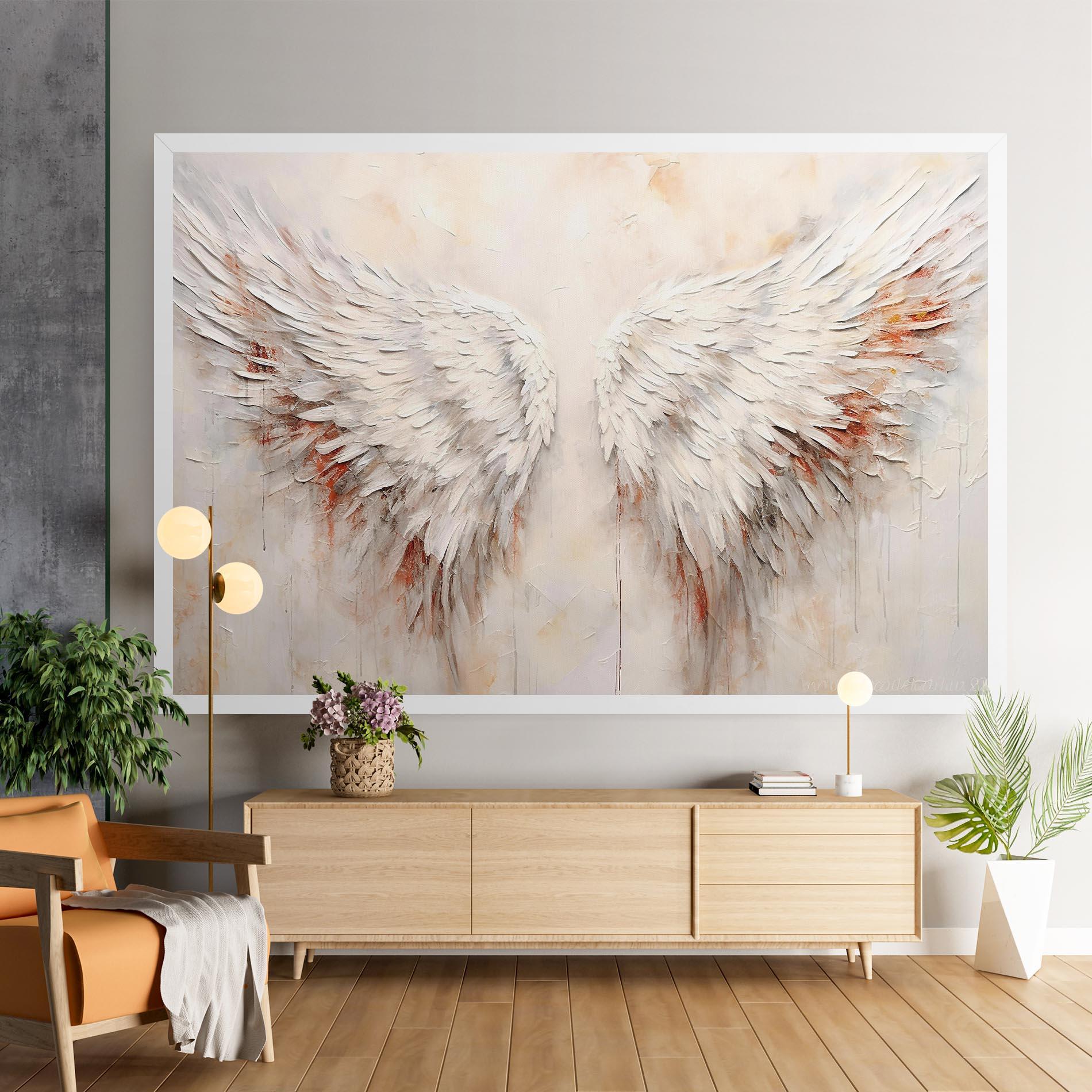 Tablou Canvas White Bloody Wings mockup 9
