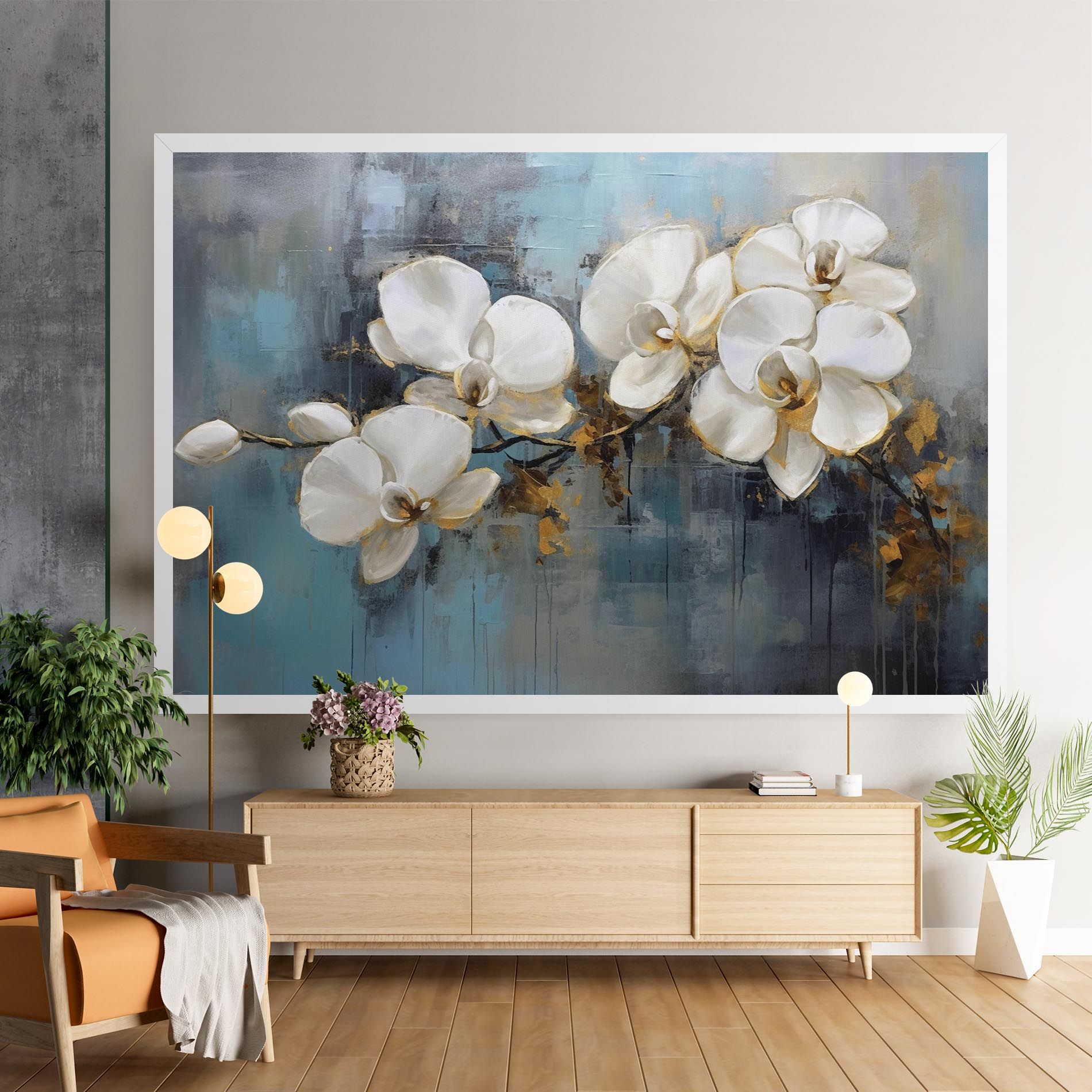 White Orchids Painting mockup 9