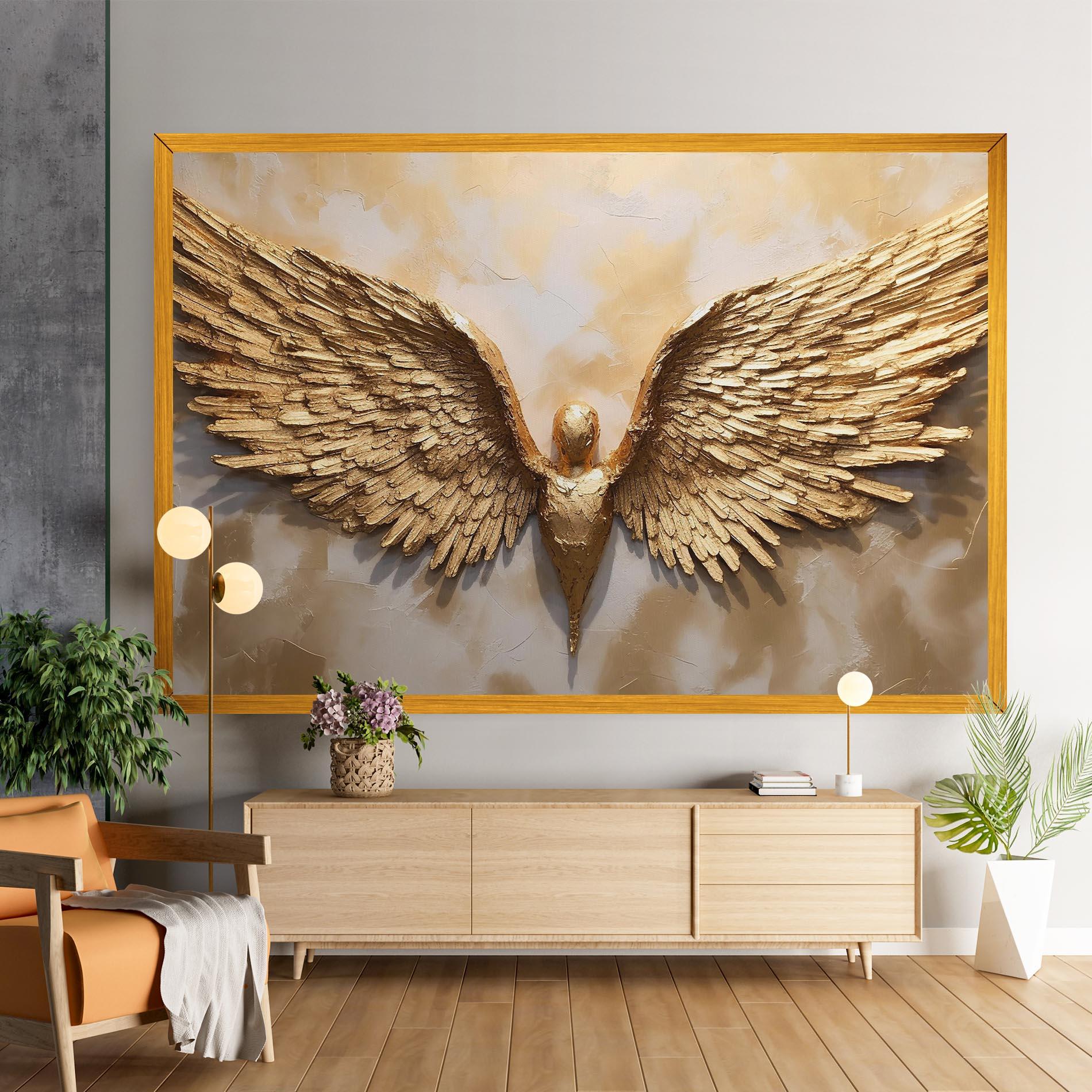 Tablou Canvas Beautiful Gold Wings mockup 9