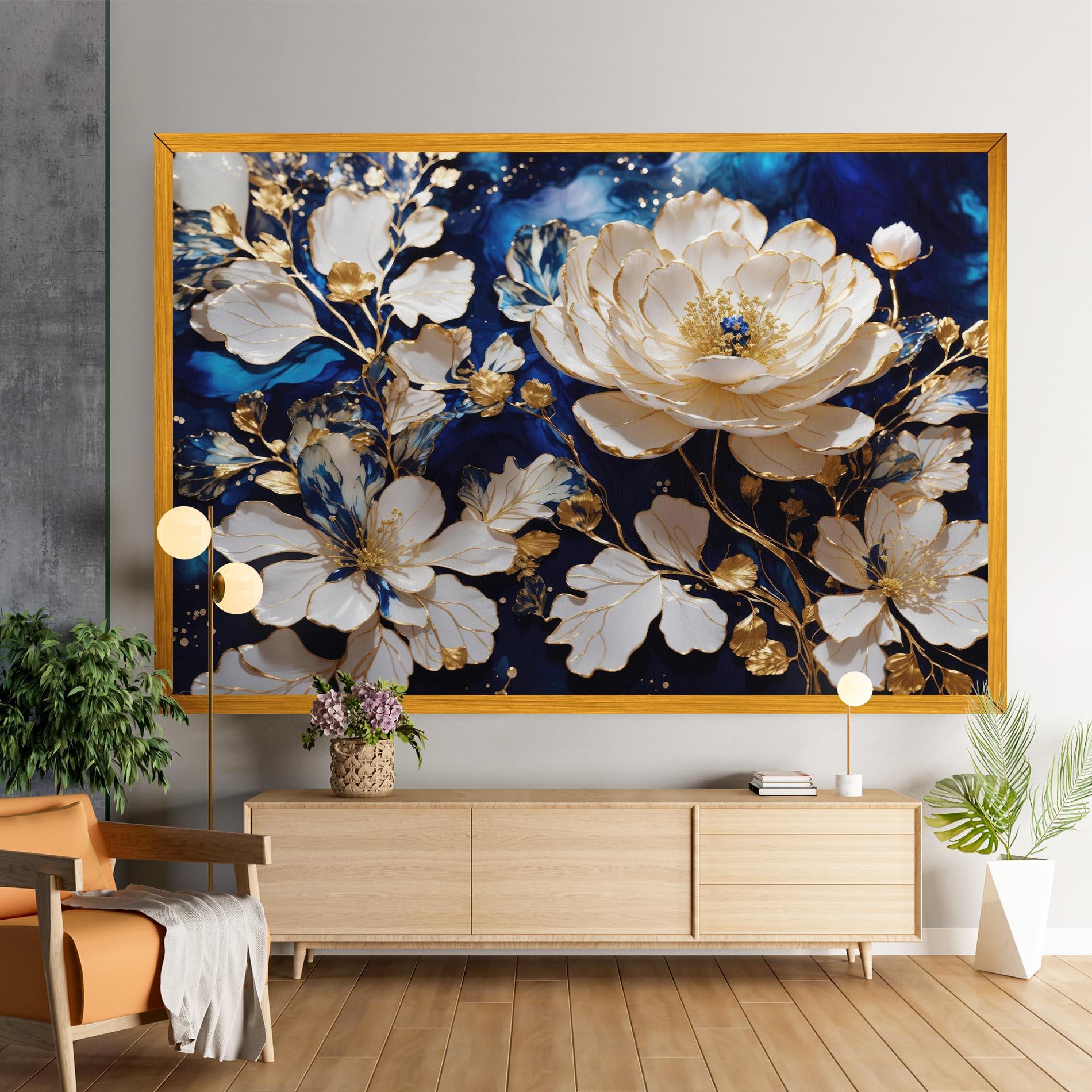 Tablou Canvas Beautiful Golden White Rose mockup 9