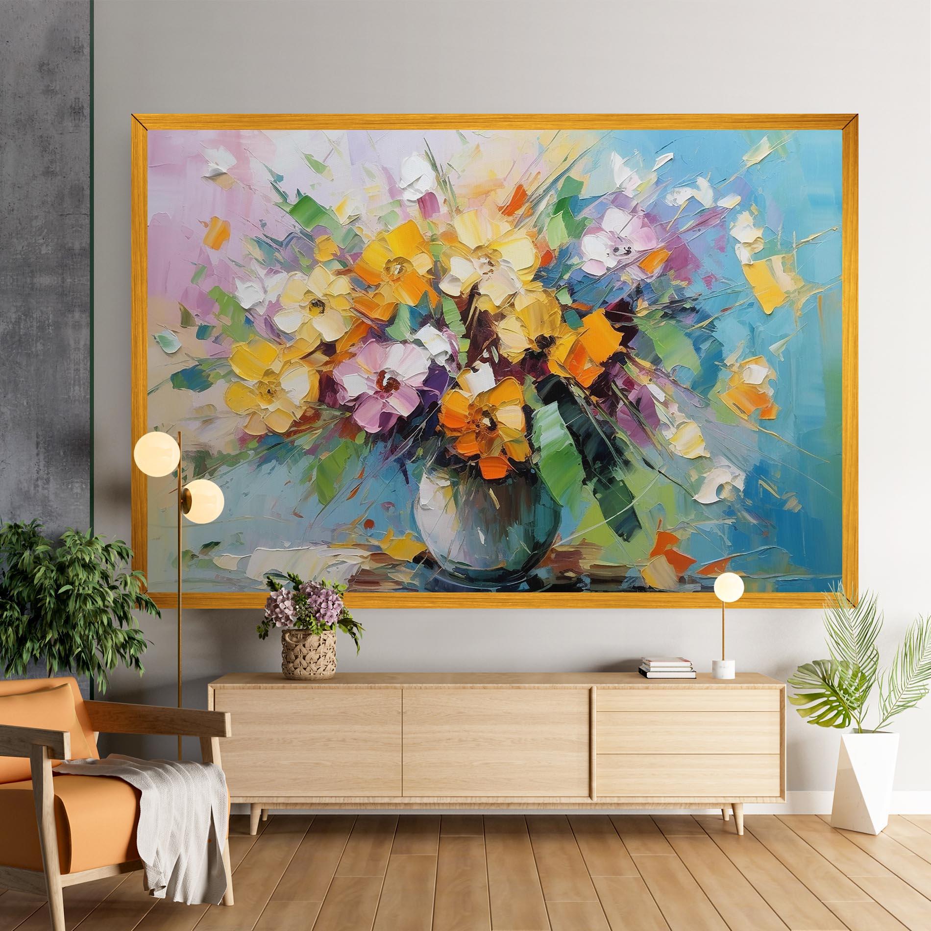 Tablou Canvas Colorfull Flowers Painting mockup 9
