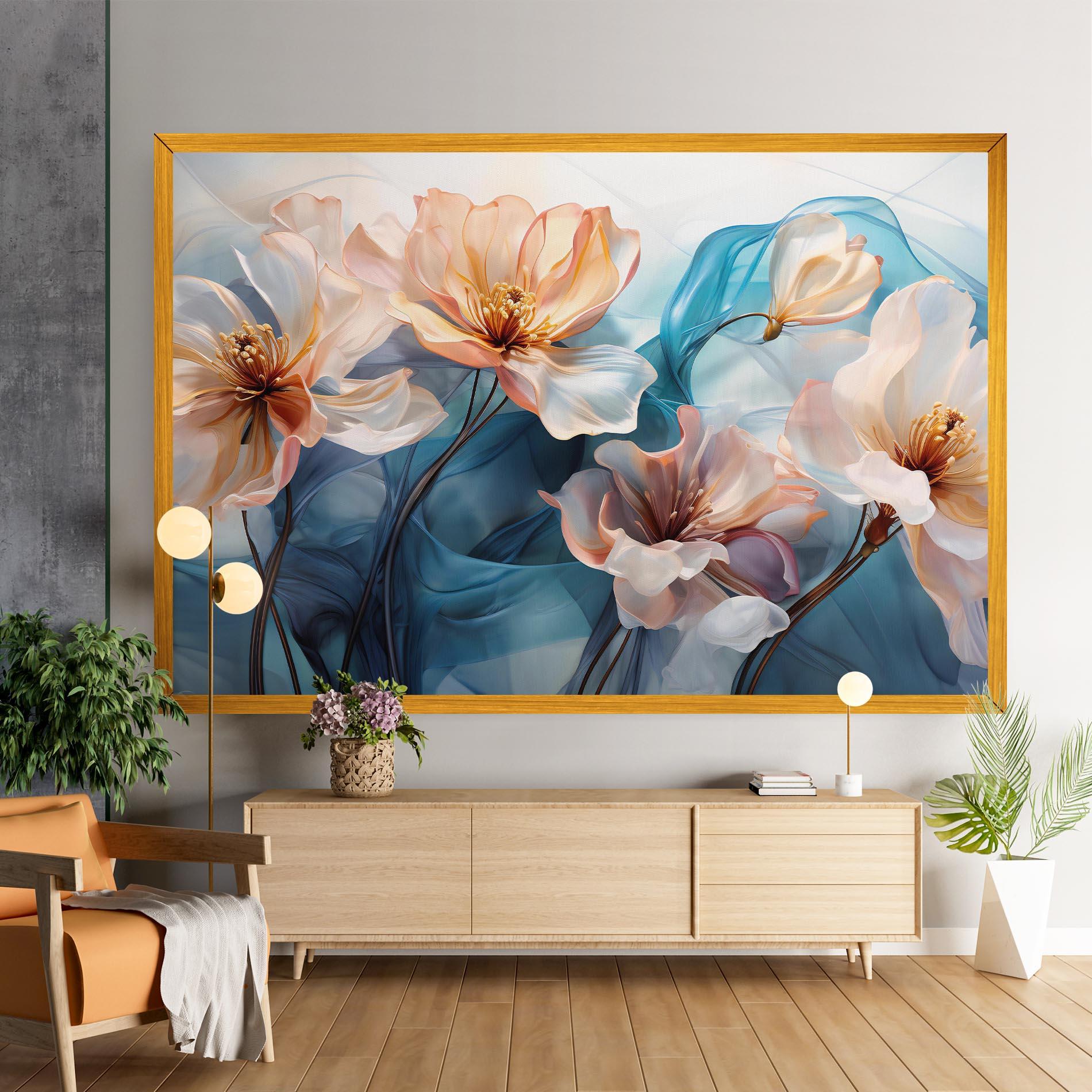 Tablou Canvas Pink Flowers Floating mockup 9