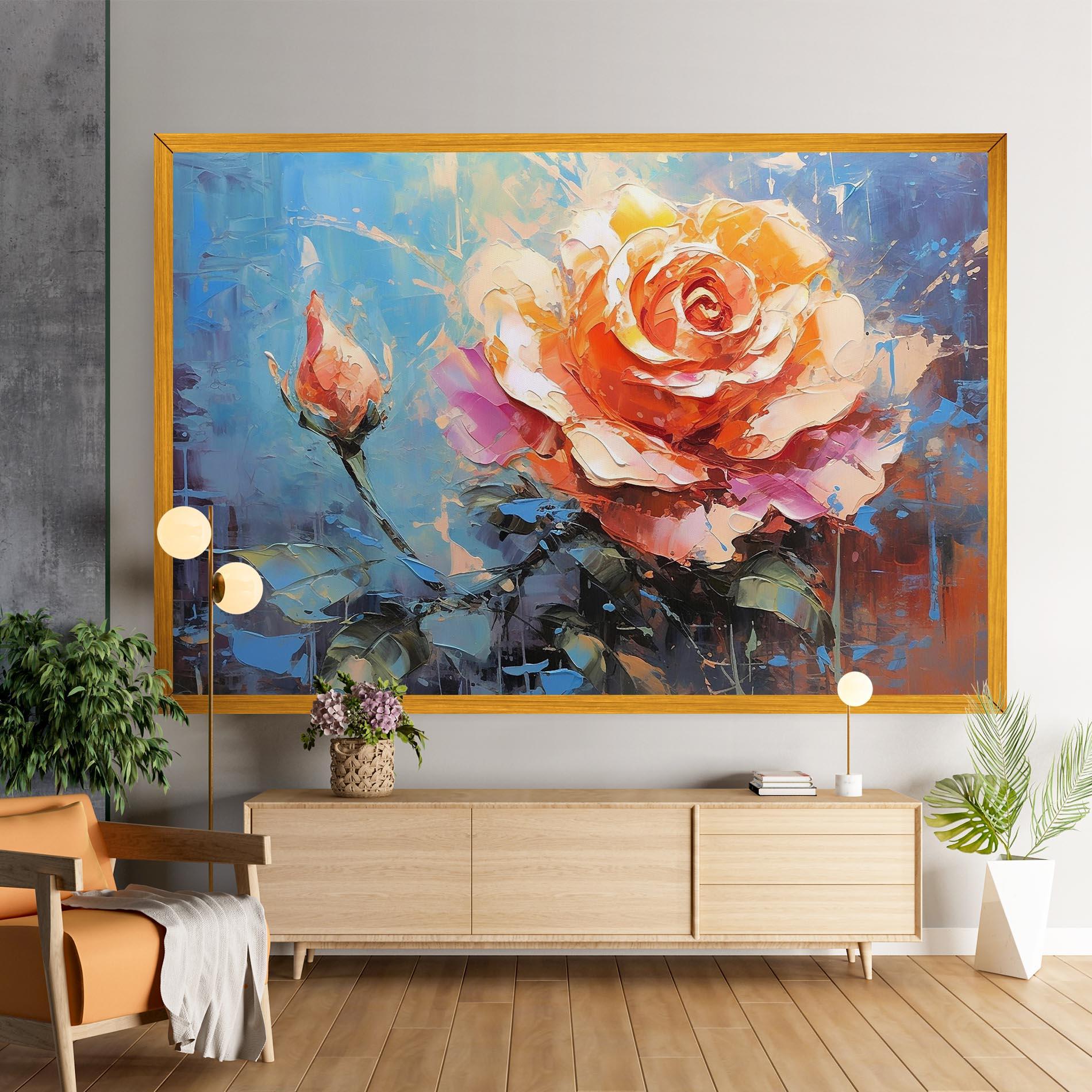 Tablou Canvas Pretty Pink Rose Art mockup 9