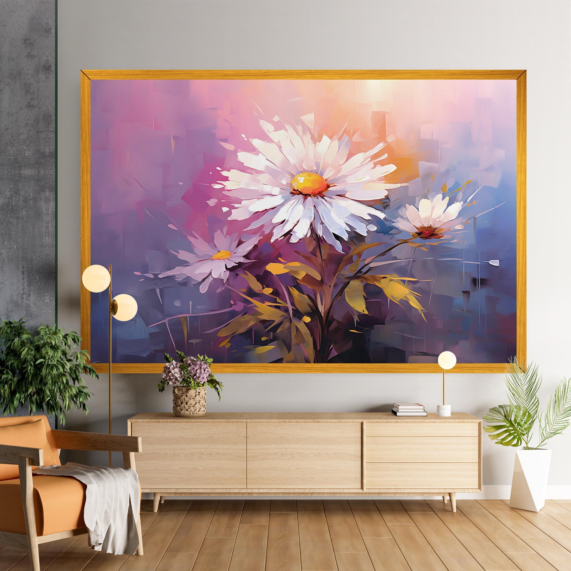 Tablou Canvas White Flower On Purple mockup 9