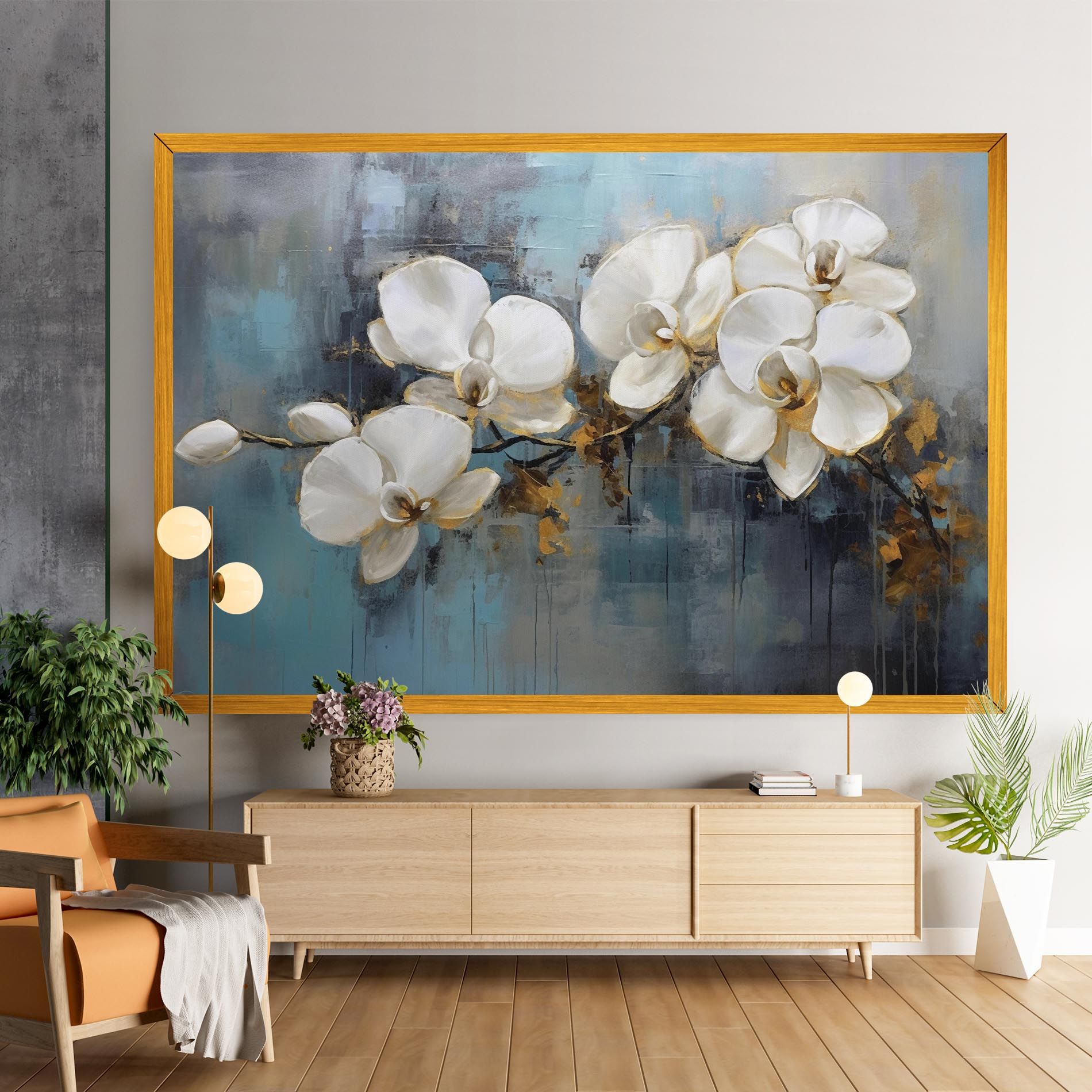White Orchids Painting mockup 9