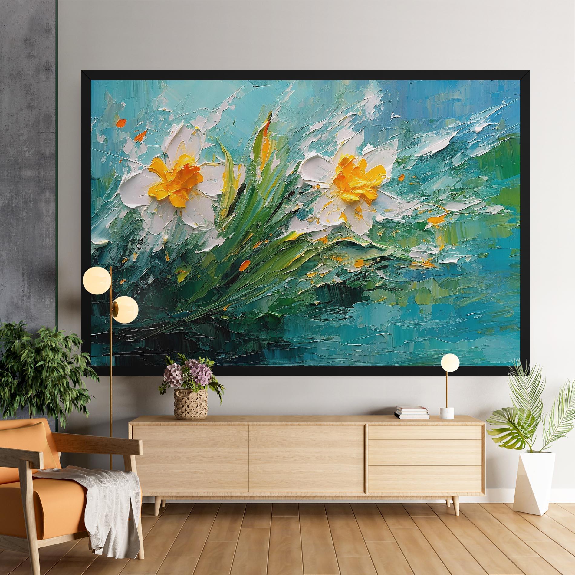 Tablou Canvas Abstract Flower Painting mockup 9