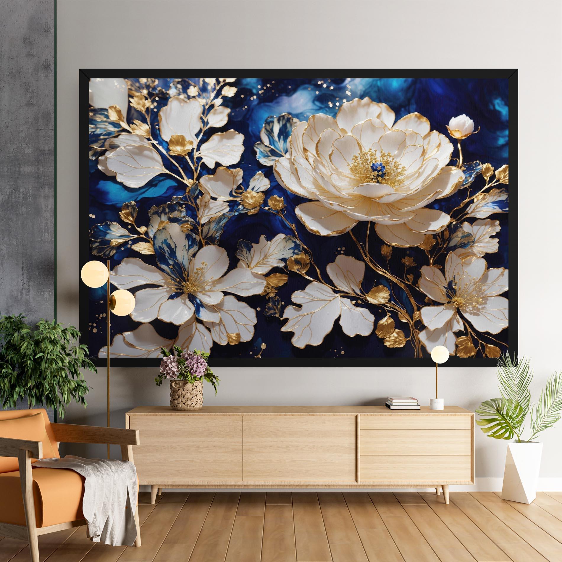 Tablou Canvas Beautiful Golden White Rose mockup 9
