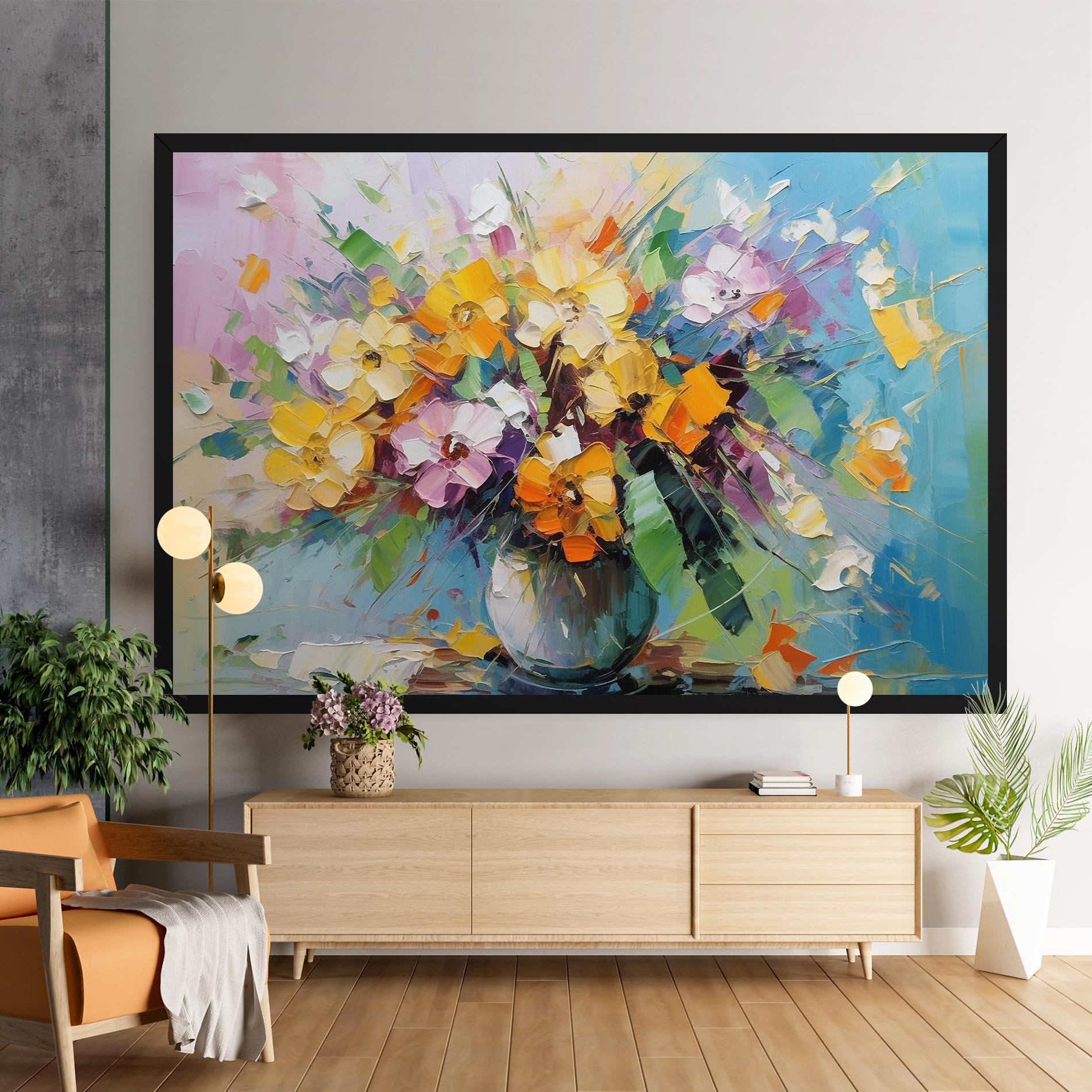 Tablou Canvas Colorfull Flowers Painting mockup 9