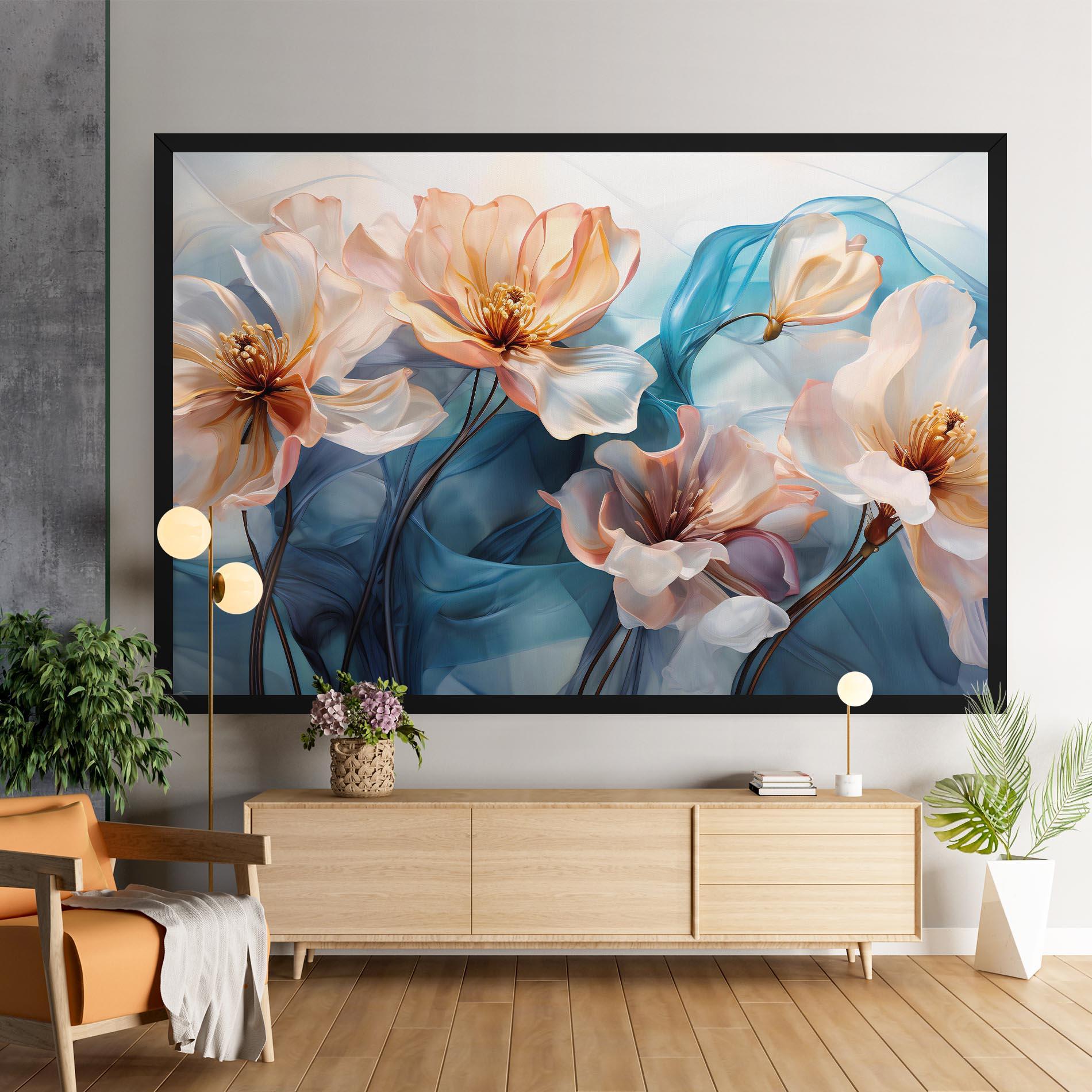 Tablou Canvas Pink Flowers Floating mockup 9