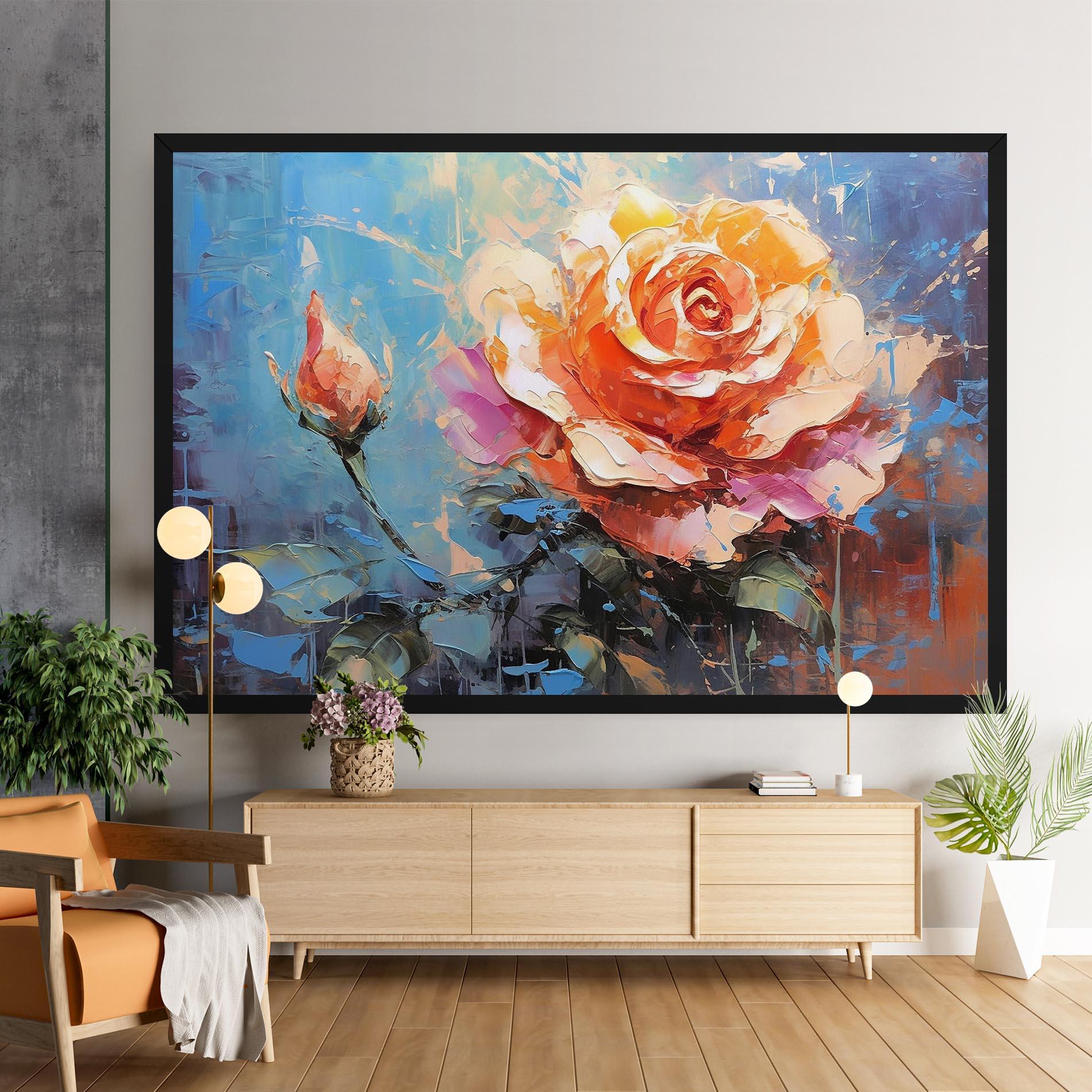 Tablou Canvas Pretty Pink Rose Art mockup 9