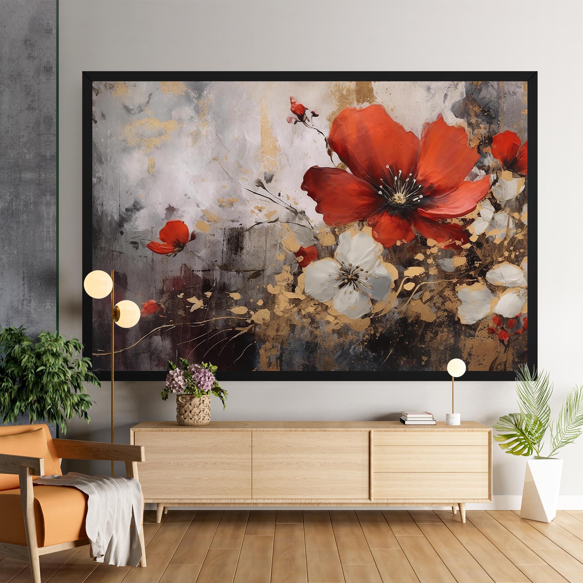 Tablou Canvas Red Poppy Painting mockup 9