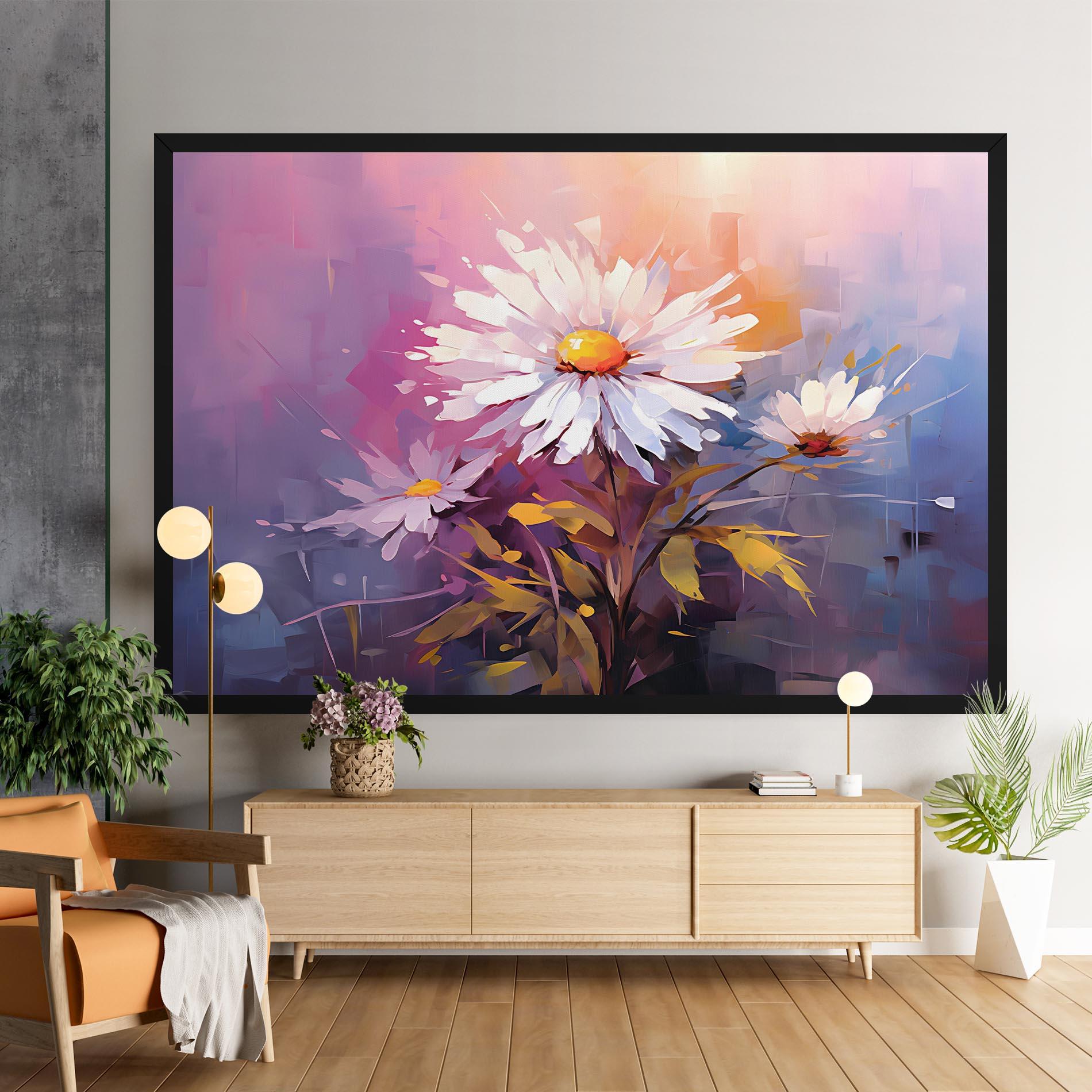 Tablou Canvas White Flower On Purple mockup 9