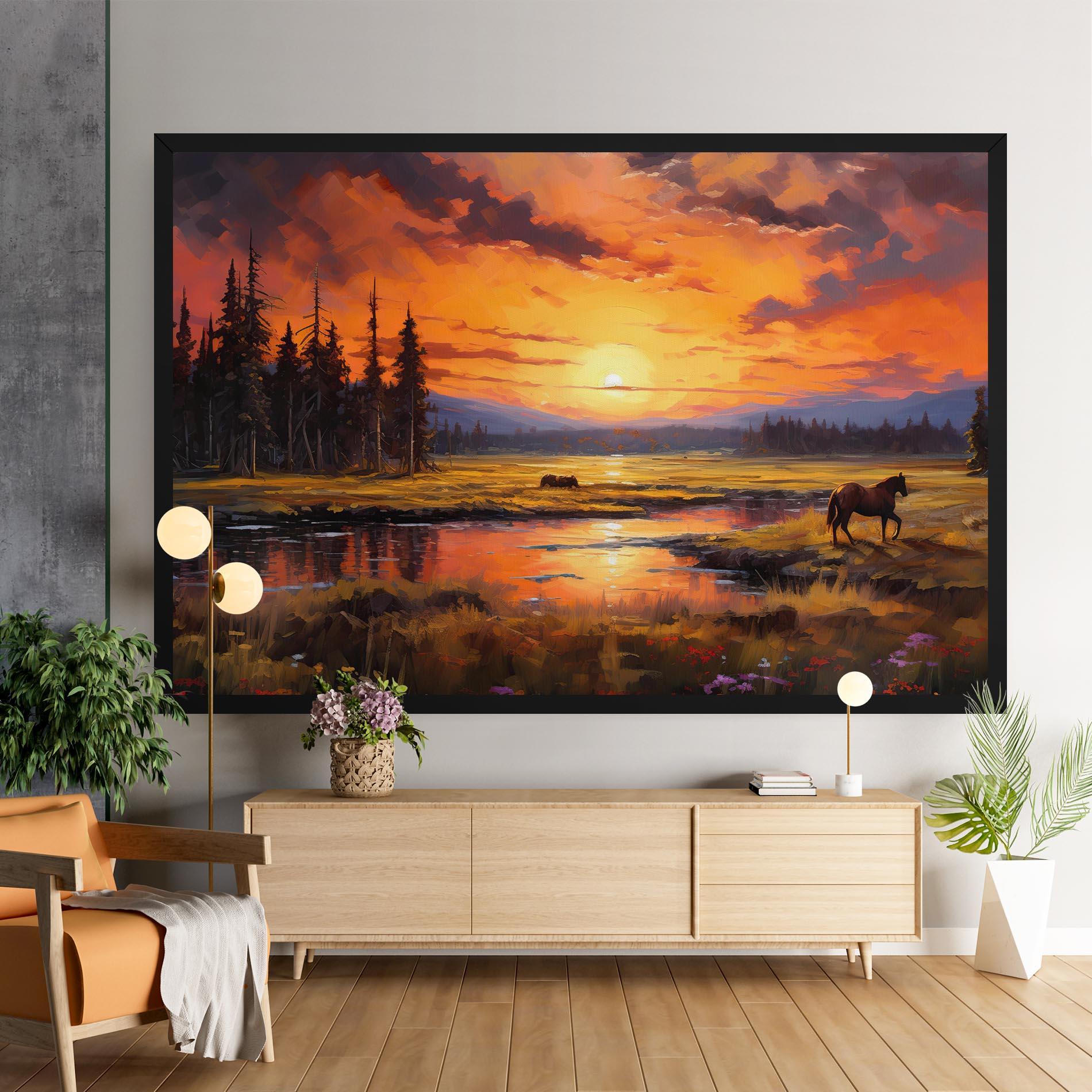 Tablou Canvas Wild Horses Painting mockup 9
