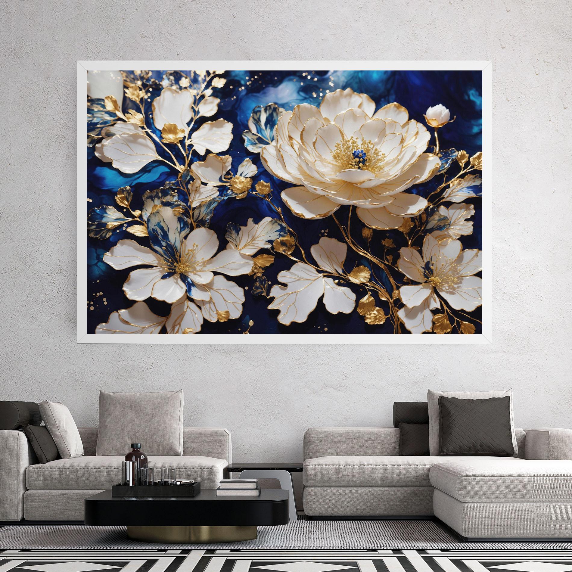 Tablou Canvas Beautiful Golden White Rose mockup 2