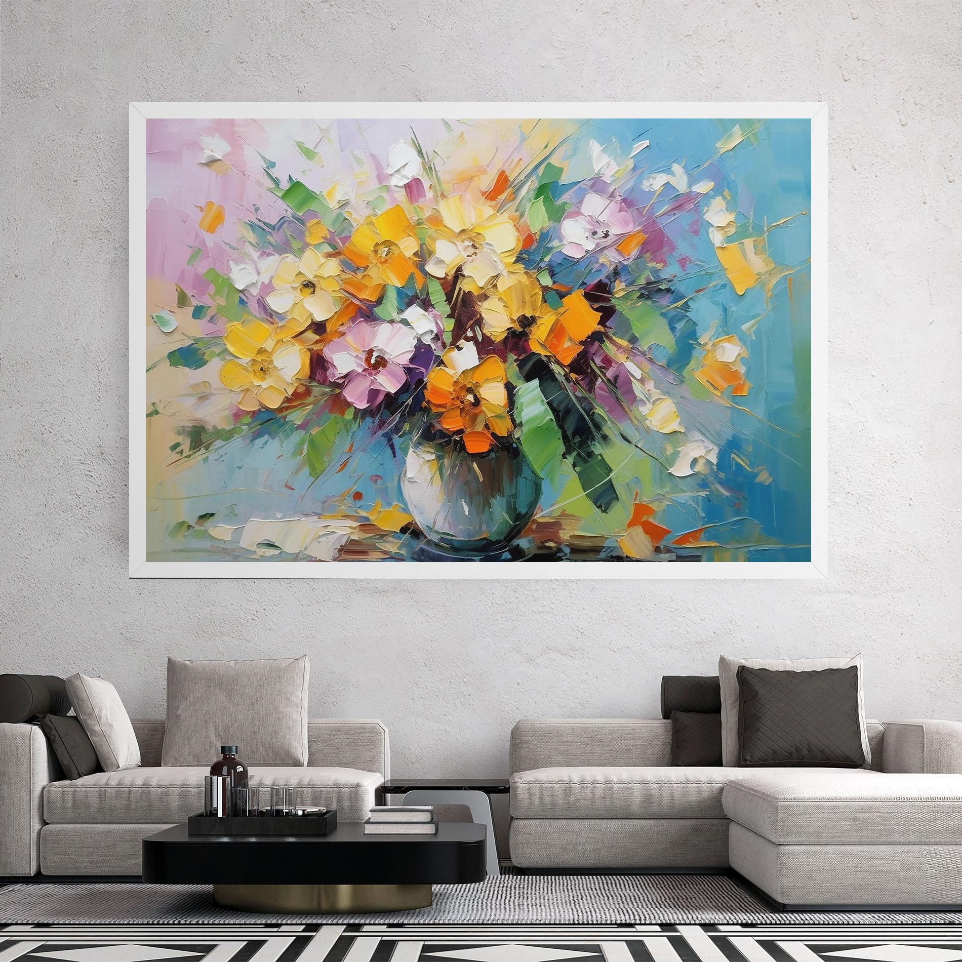 Tablou Canvas Colorfull Flowers Painting mockup 2