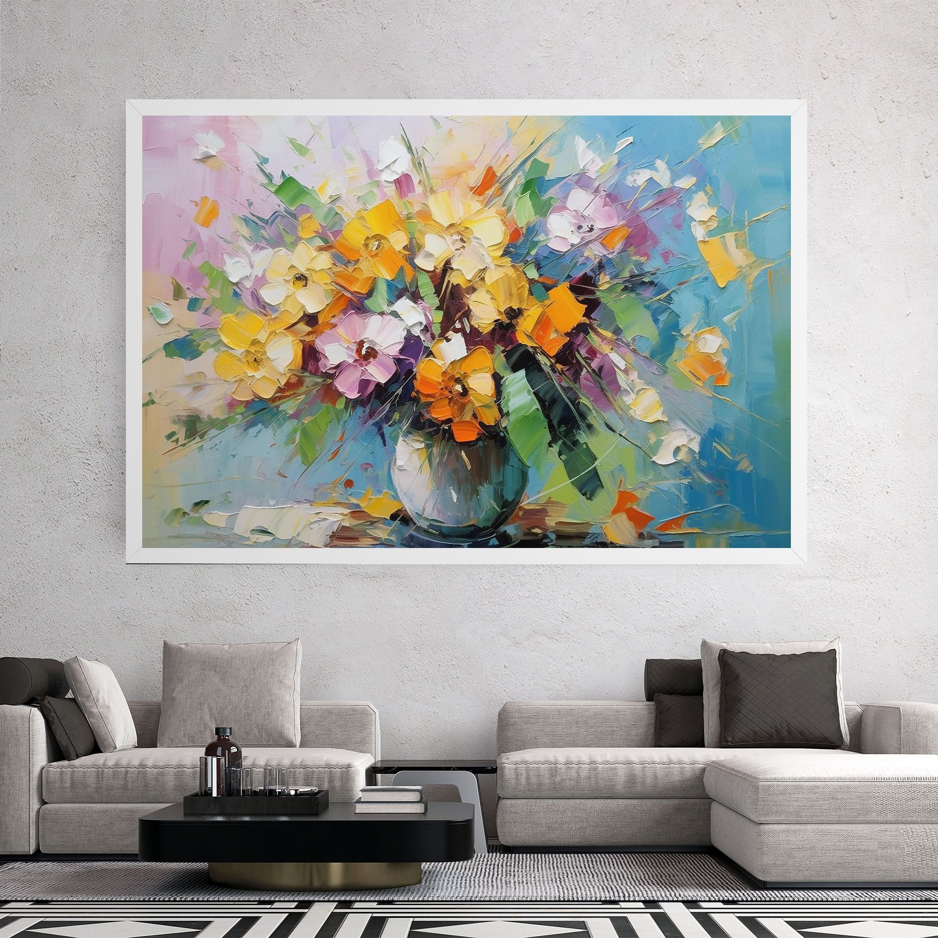 Colorfull Flowers Painting mockup 2