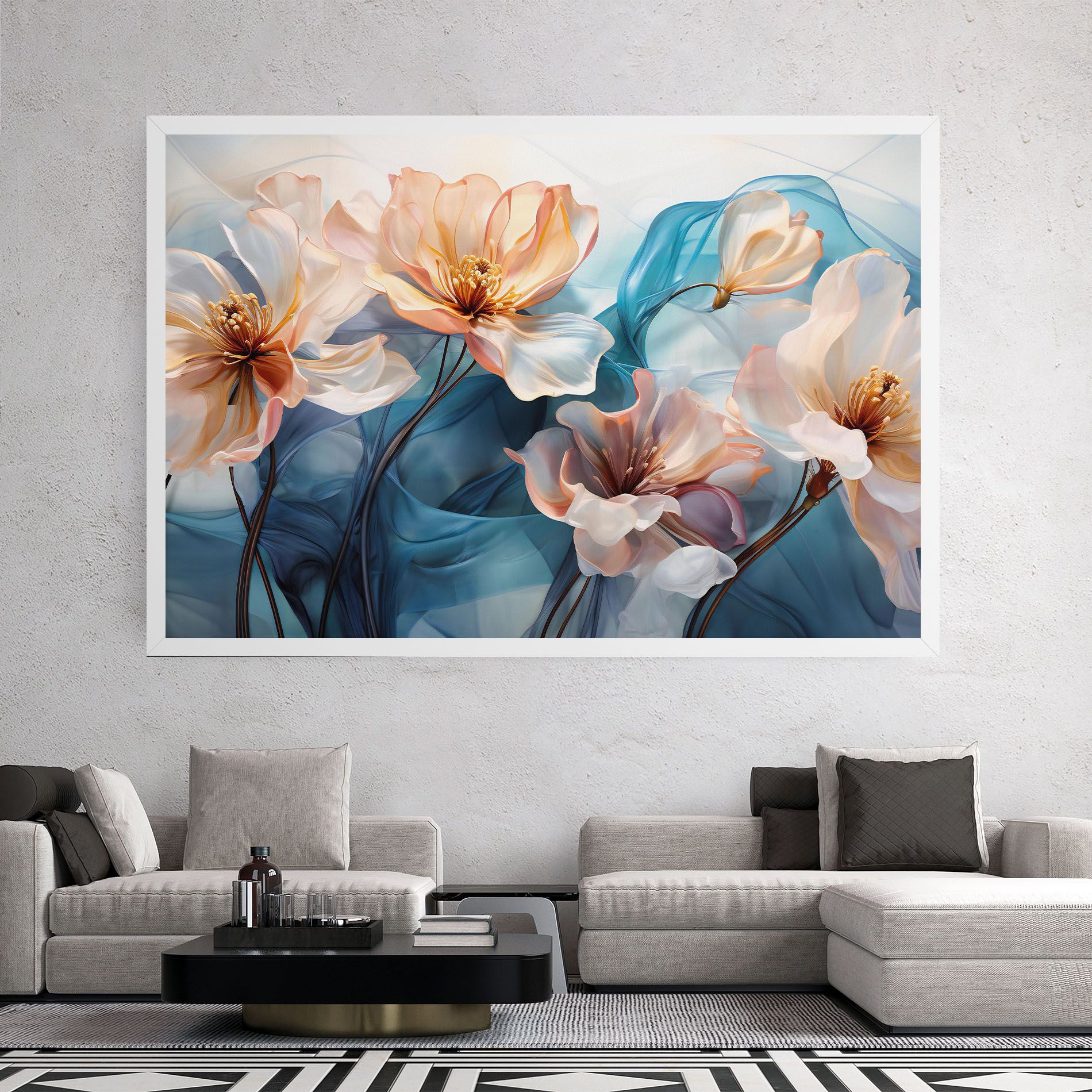 Pink Flowers Floating mockup 2