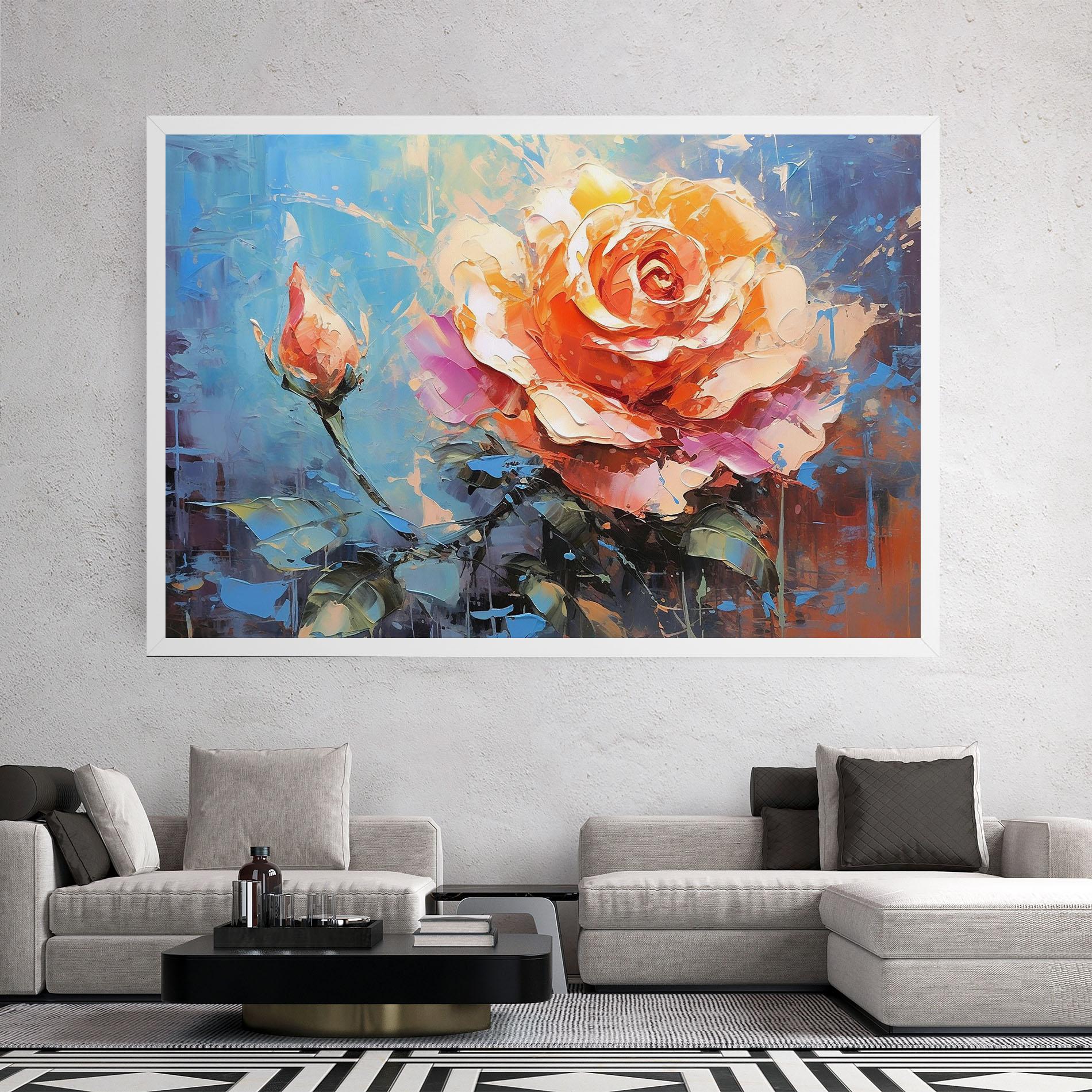 Tablou Canvas Pretty Pink Rose Art mockup 2