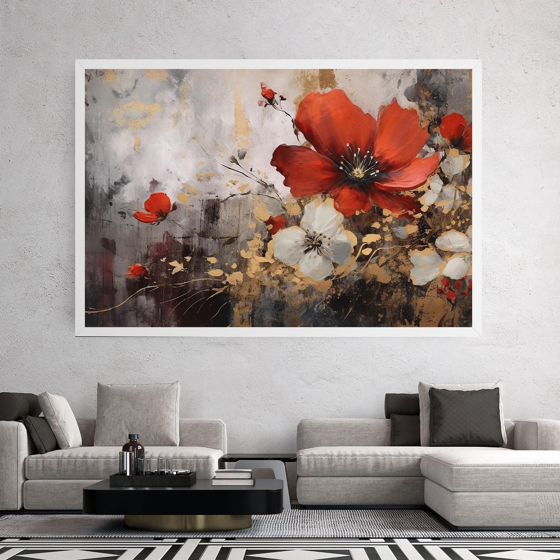 Tablou Canvas Red Poppy Painting mockup 2