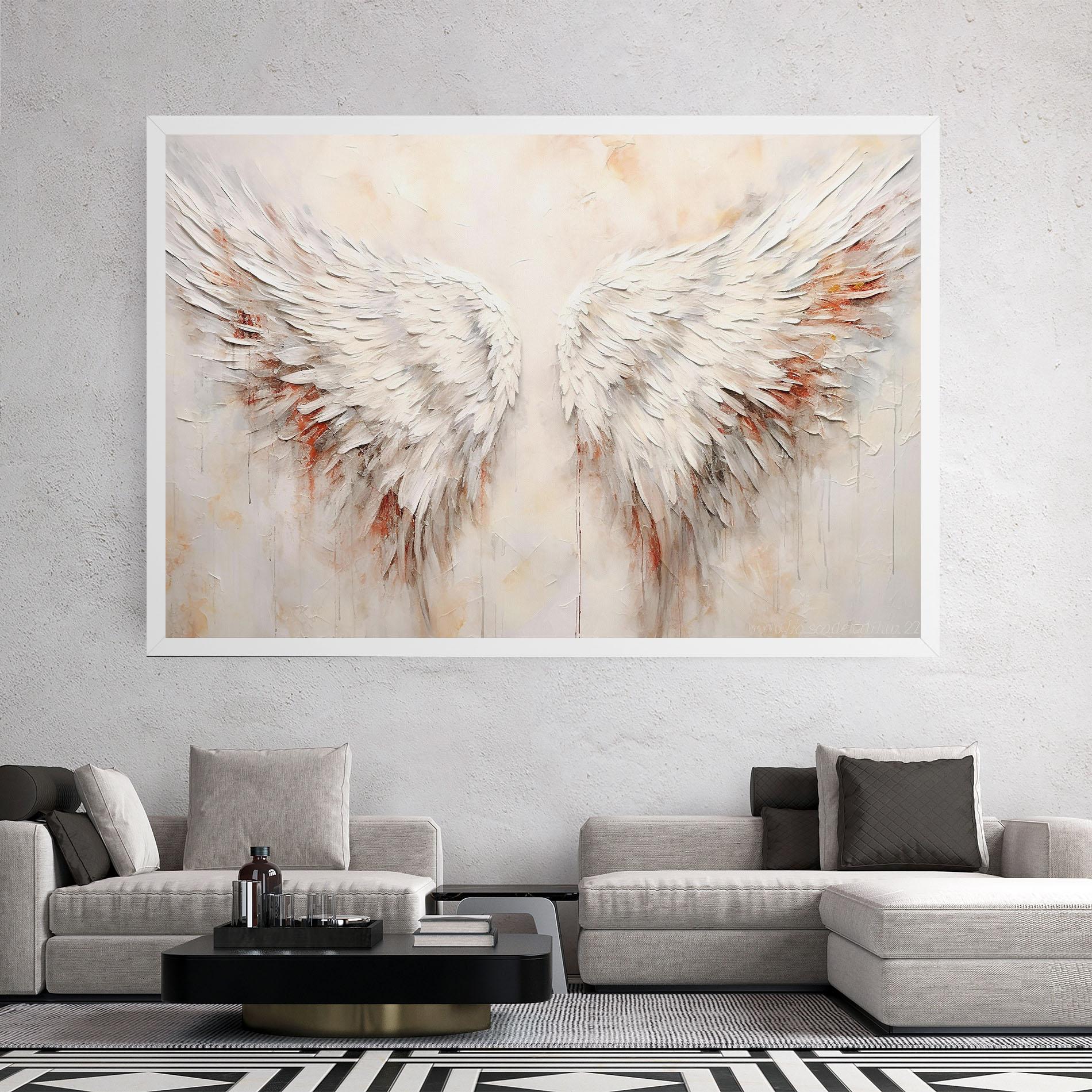 Tablou Canvas White Bloody Wings mockup 2