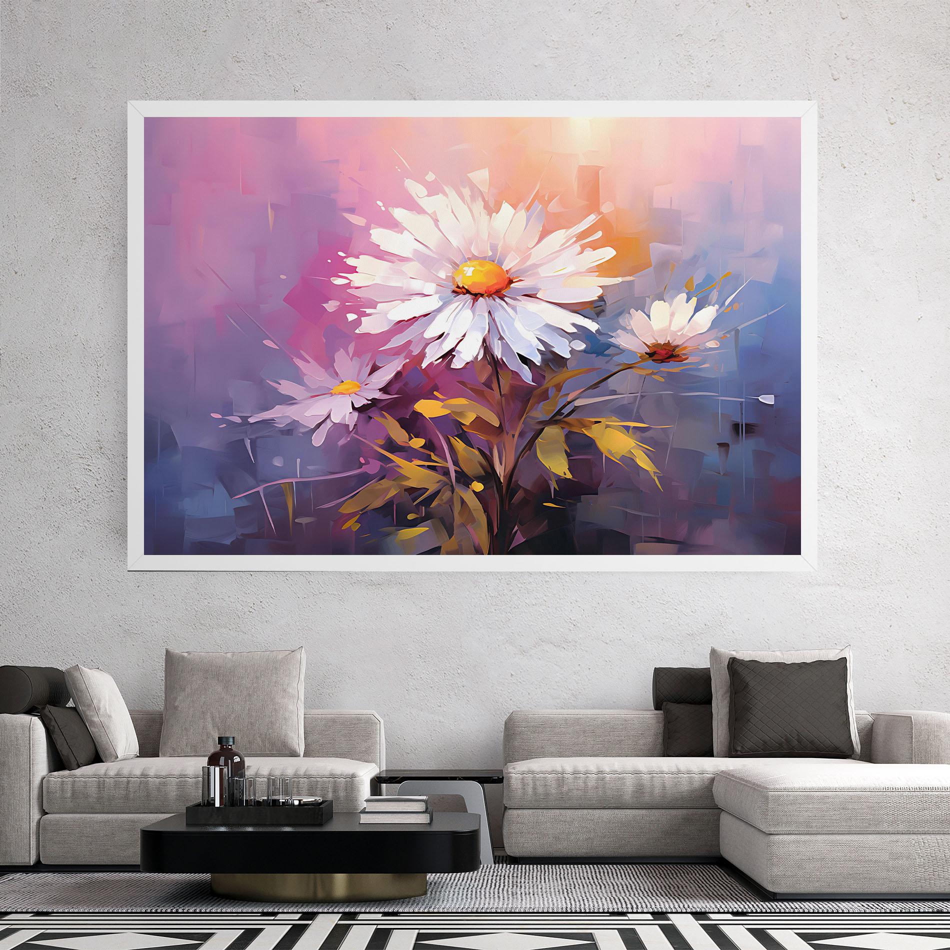 Tablou Canvas White Flower On Purple mockup 2