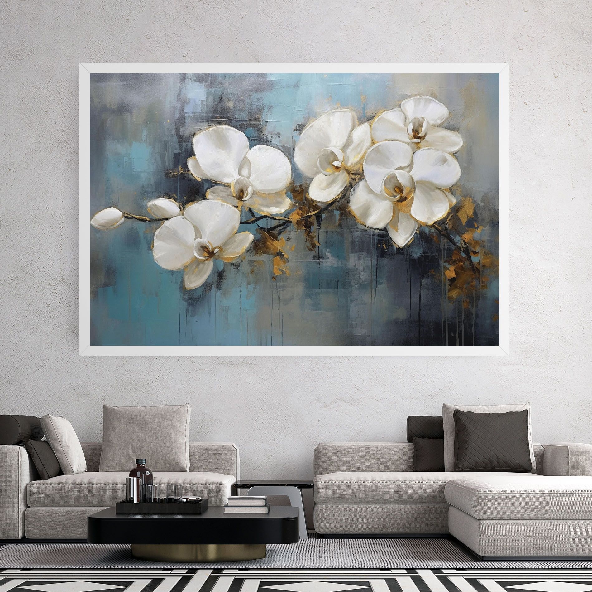 White Orchids Painting mockup 2