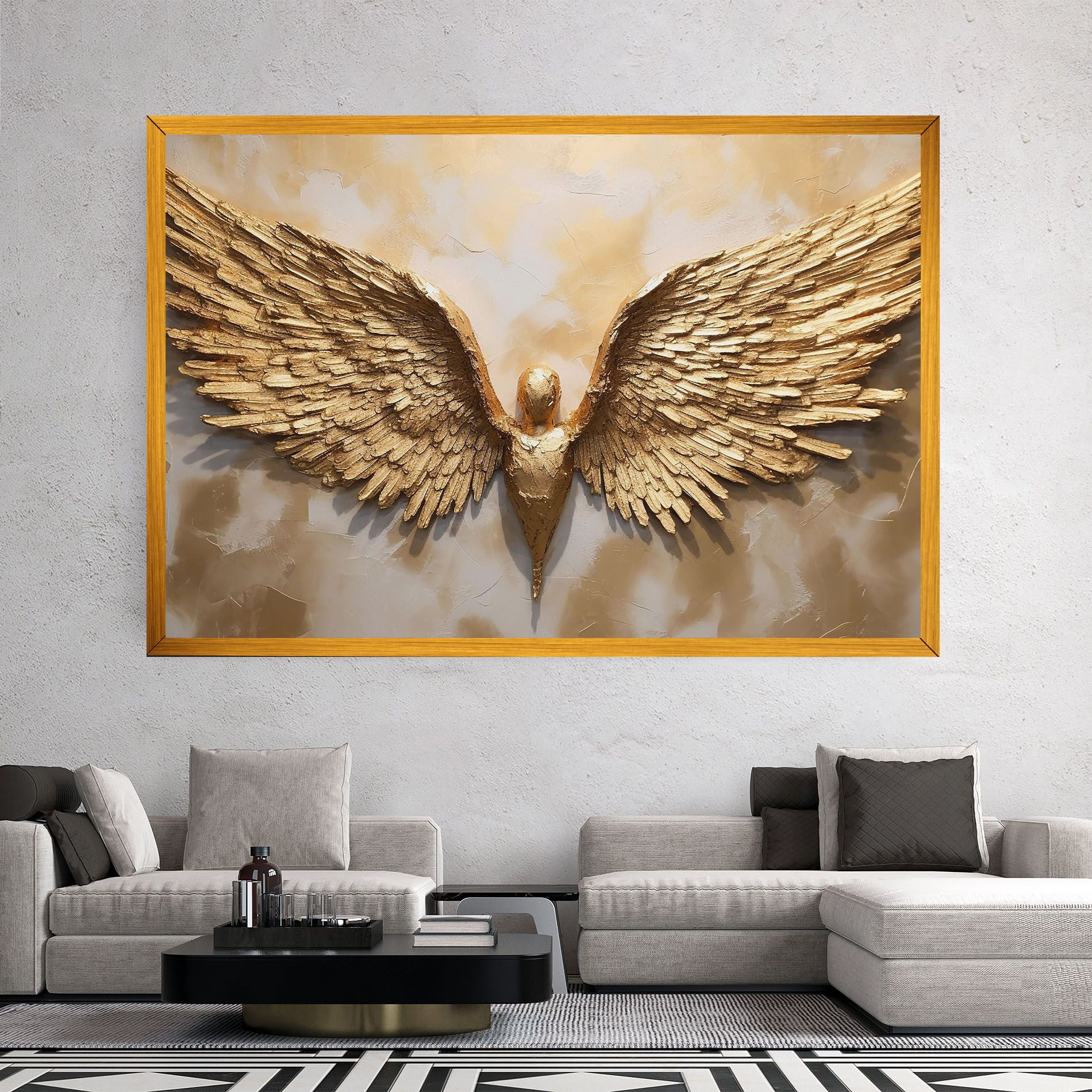 Beautiful Gold Wings mockup 2