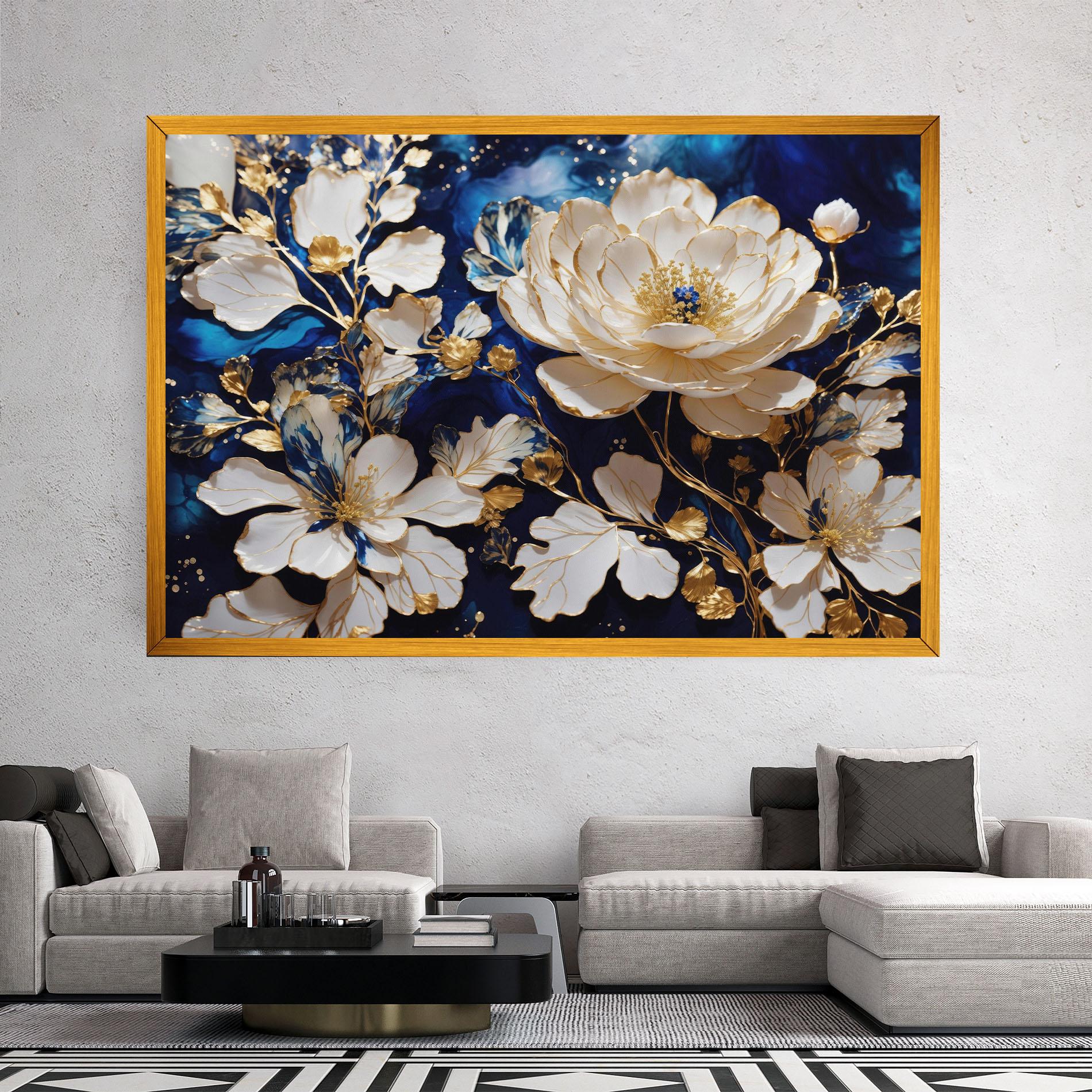 Tablou Canvas Beautiful Golden White Rose mockup 2