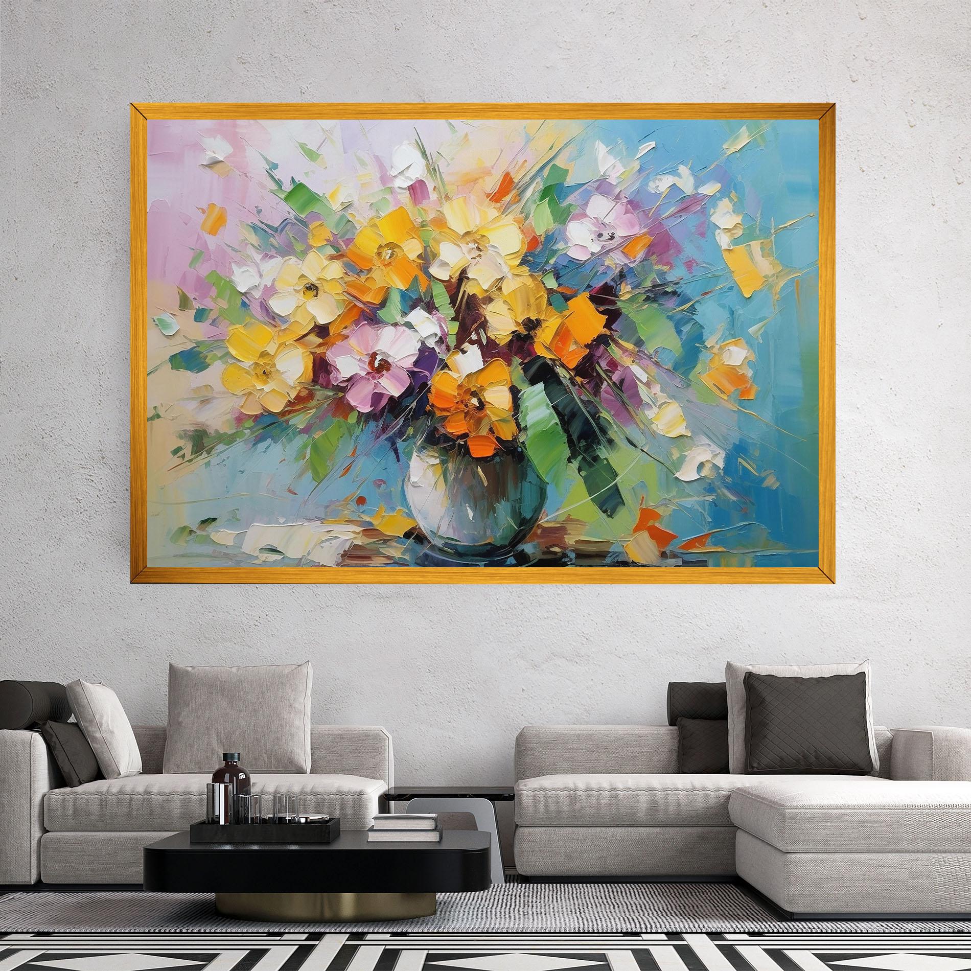 Tablou Canvas Colorfull Flowers Painting mockup 2
