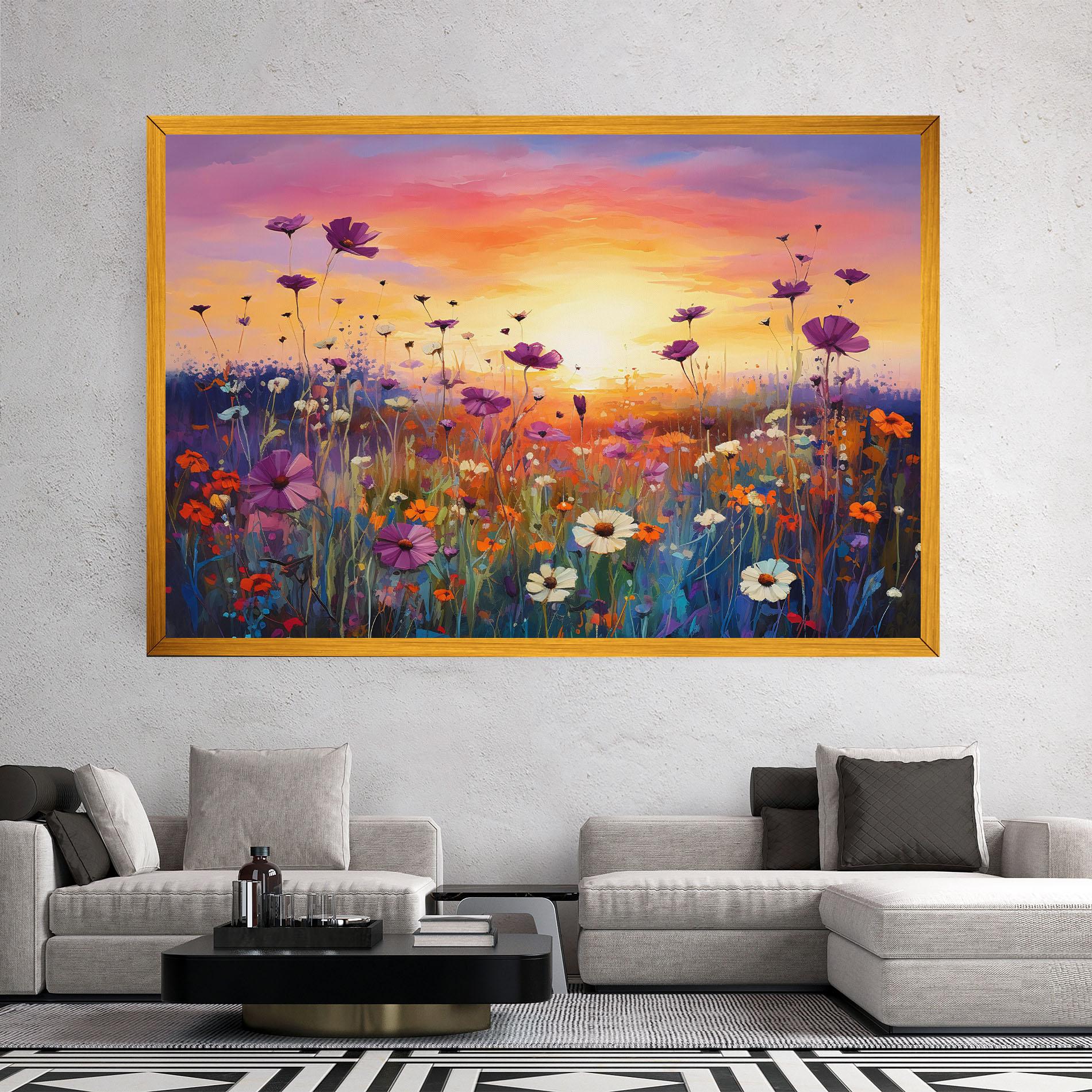 Tablou Canvas Dreamy Field Flowers mockup 2