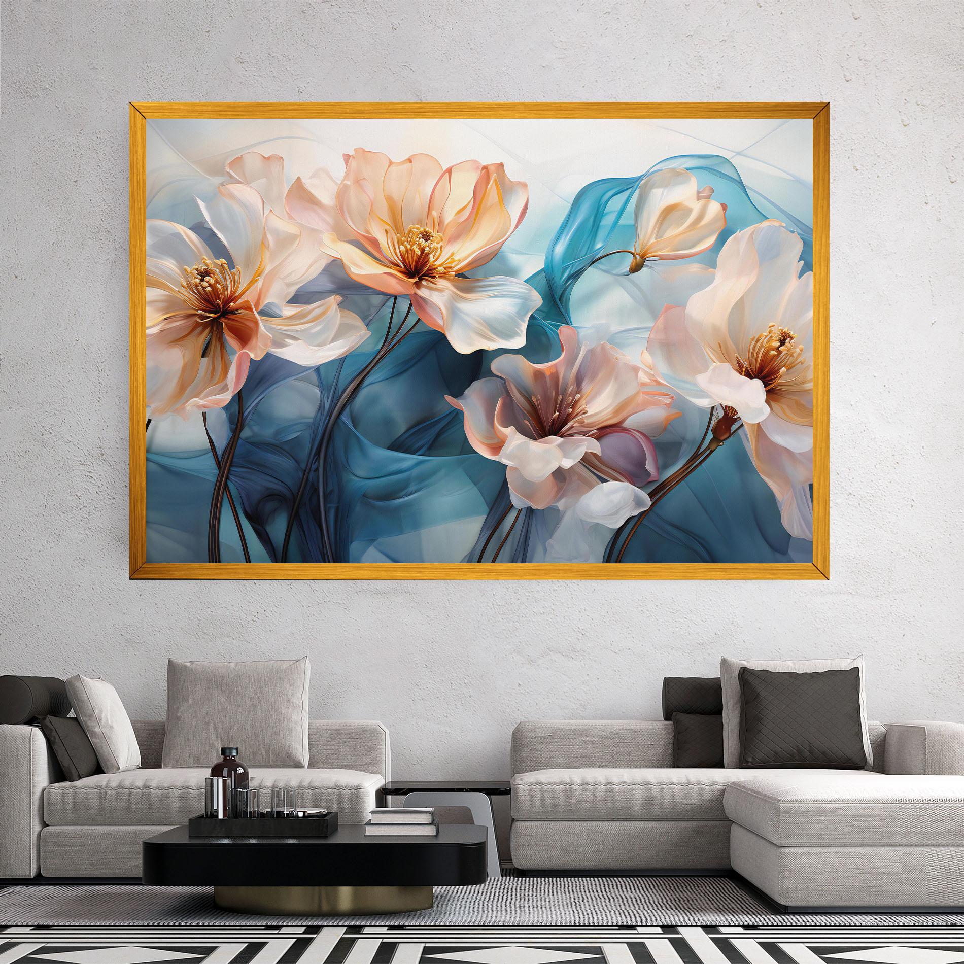 Tablou Canvas Pink Flowers Floating mockup 2