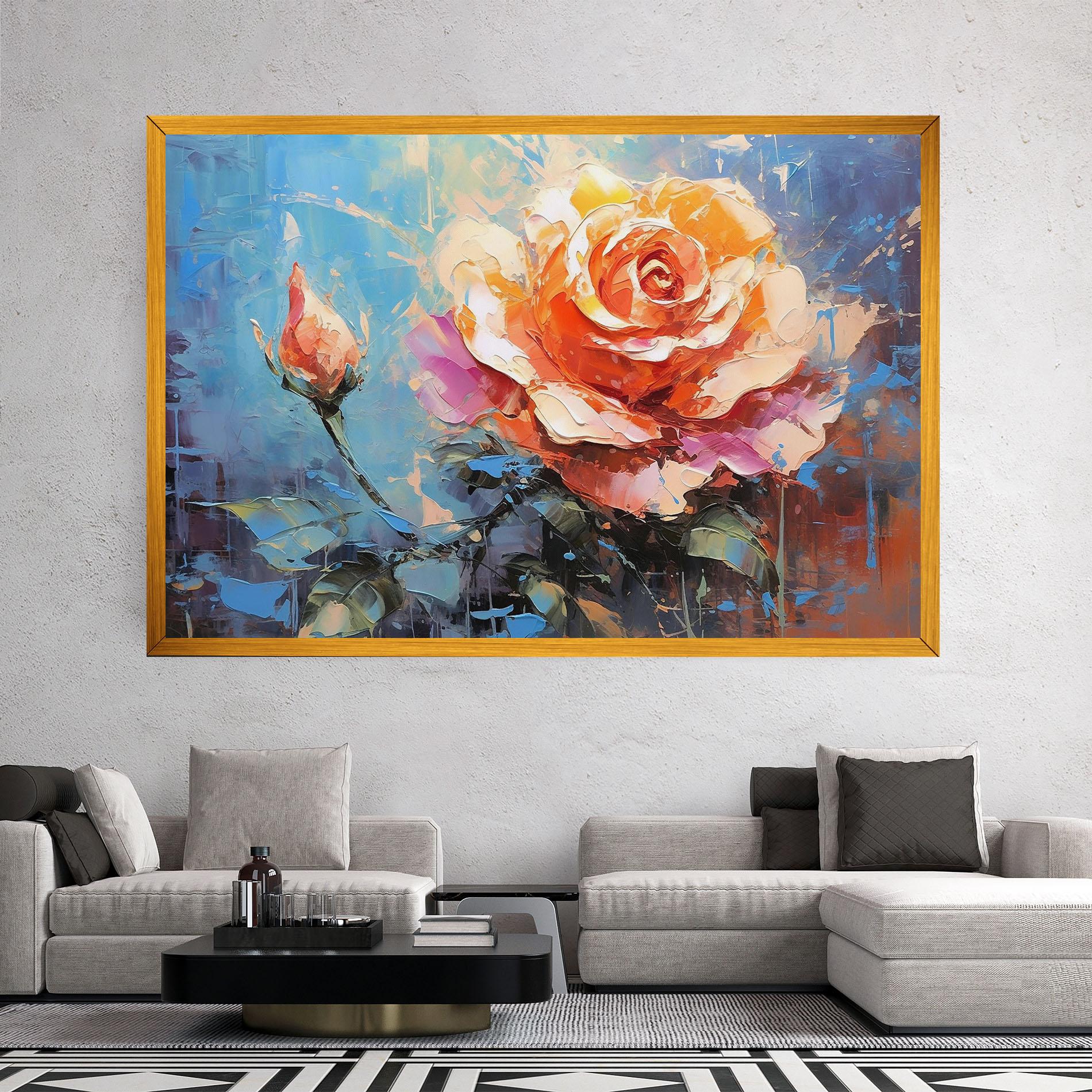Tablou Canvas Pretty Pink Rose Art mockup 2