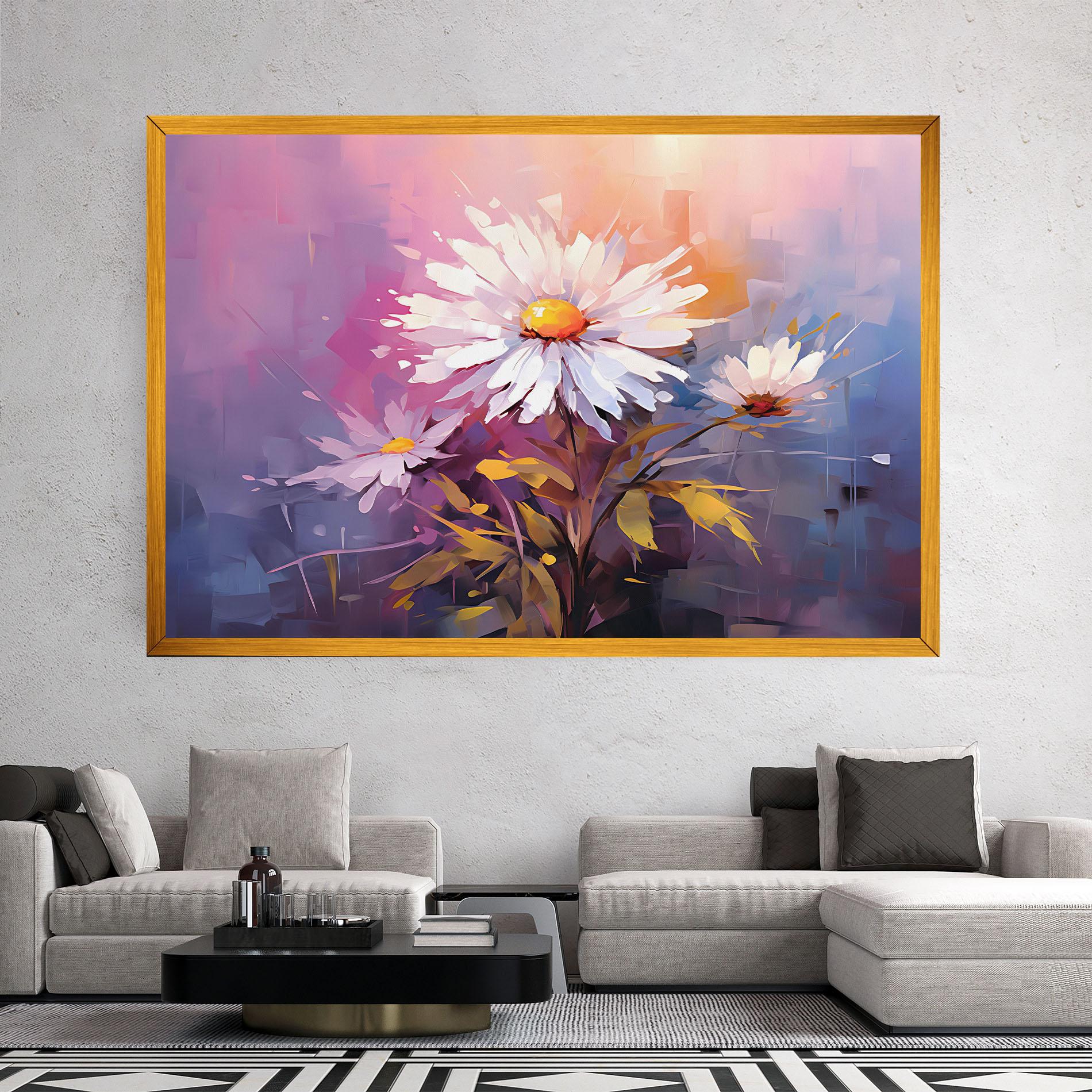 Tablou Canvas White Flower On Purple mockup 2