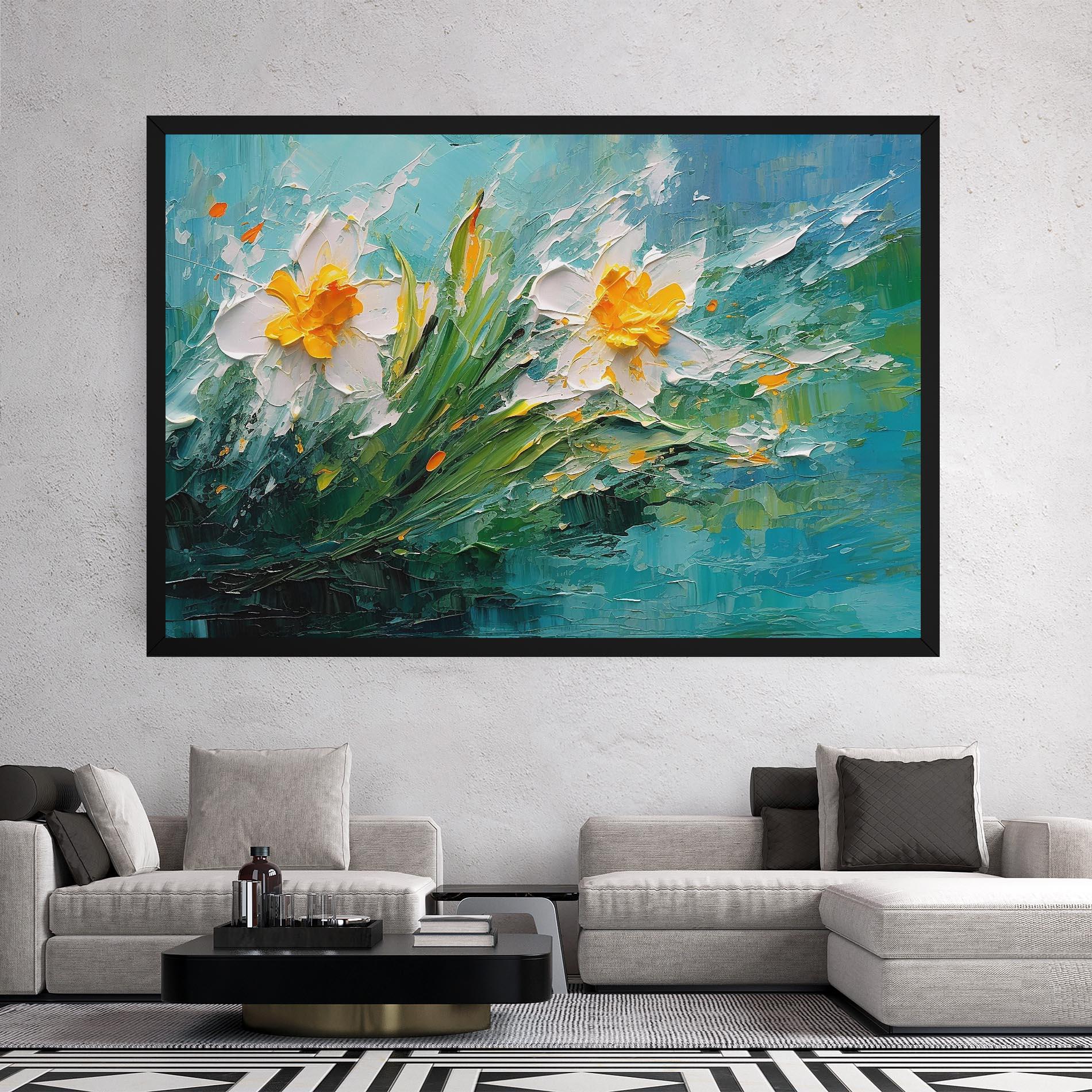 Tablou Canvas Abstract Flower Painting mockup 2