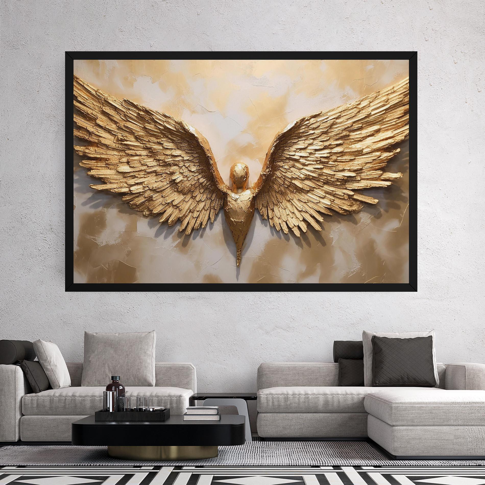 Tablou Canvas Beautiful Gold Wings mockup 2