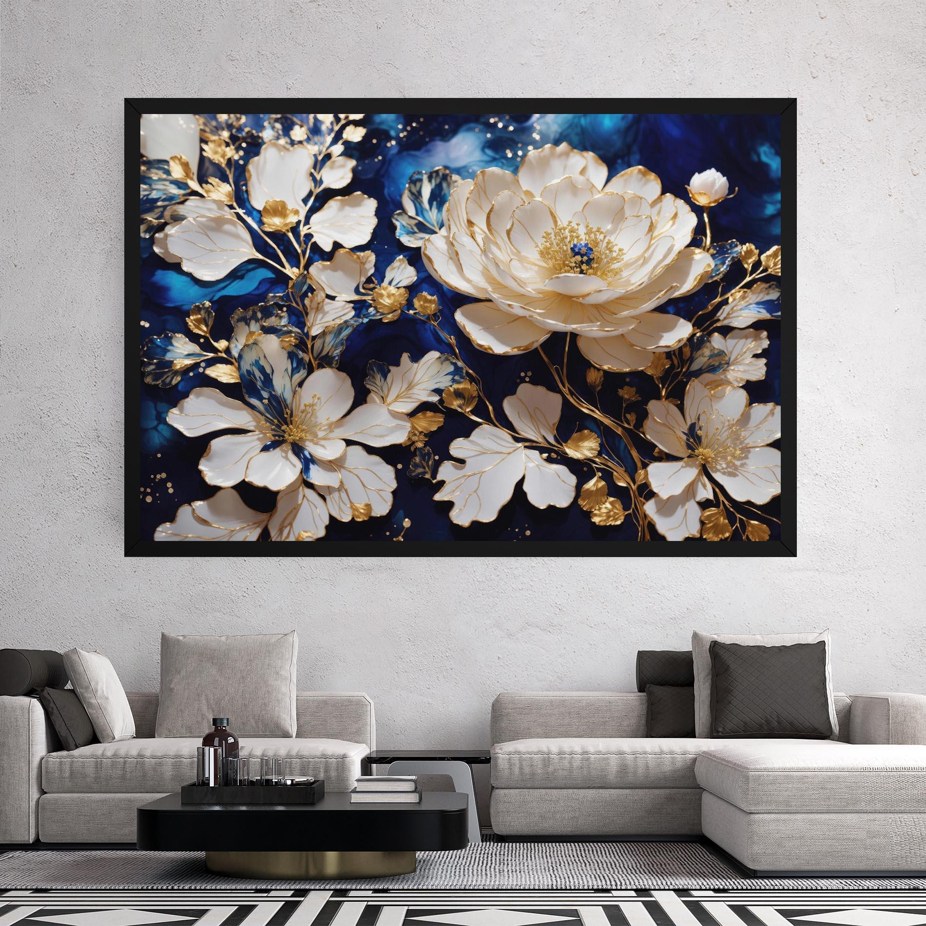 Tablou Canvas Beautiful Golden White Rose mockup 2