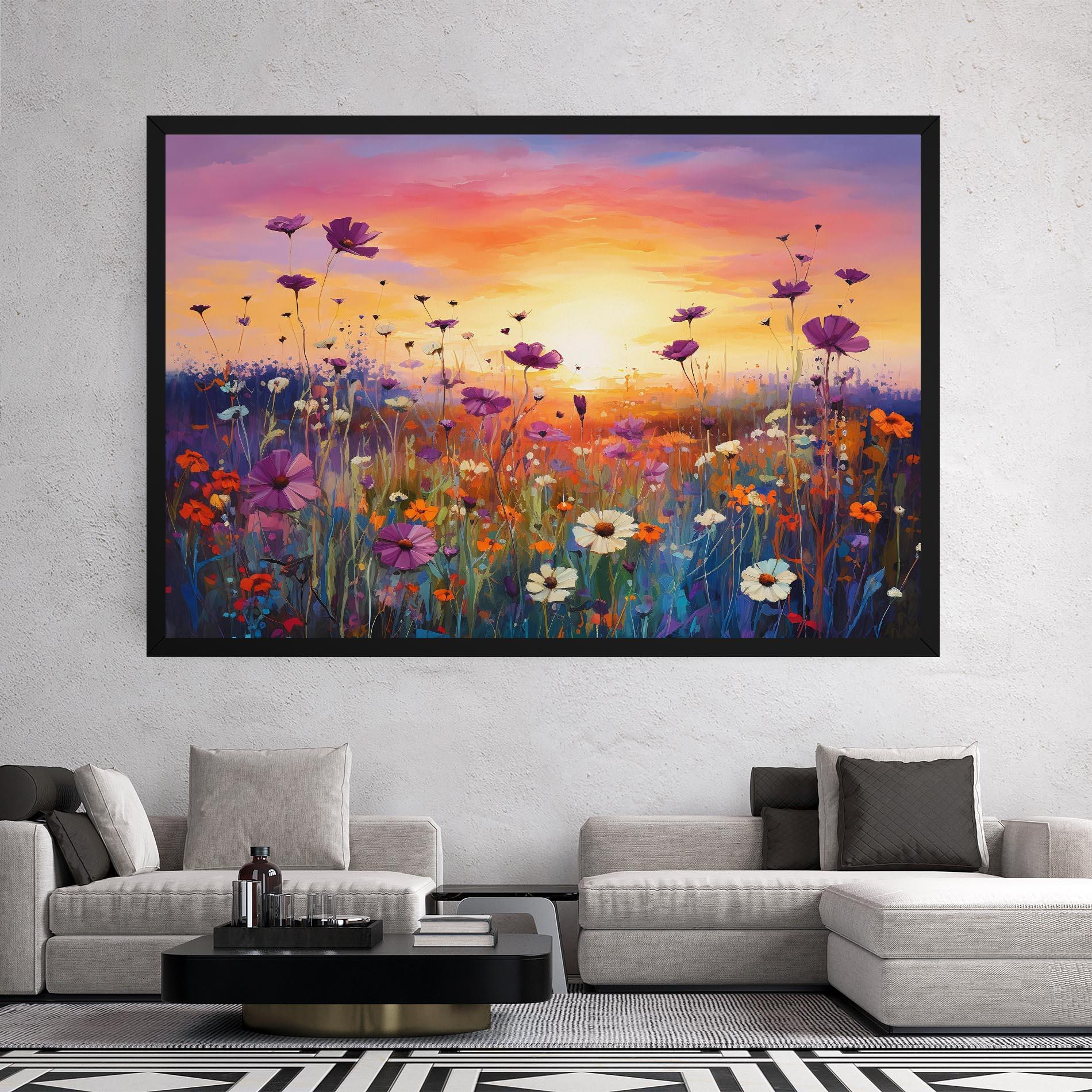 Tablou Canvas Dreamy Field Flowers mockup 2