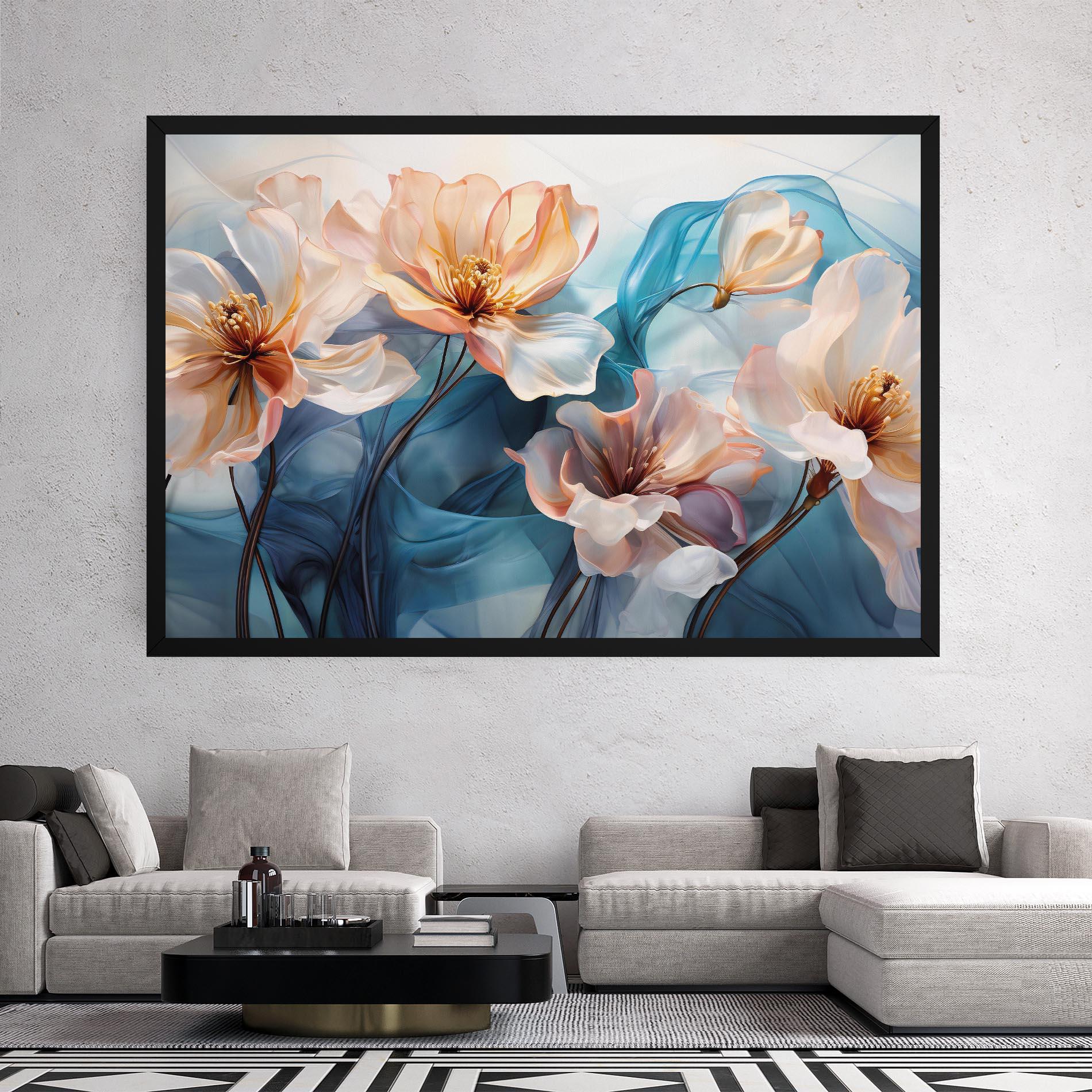 Tablou Canvas Pink Flowers Floating mockup 2