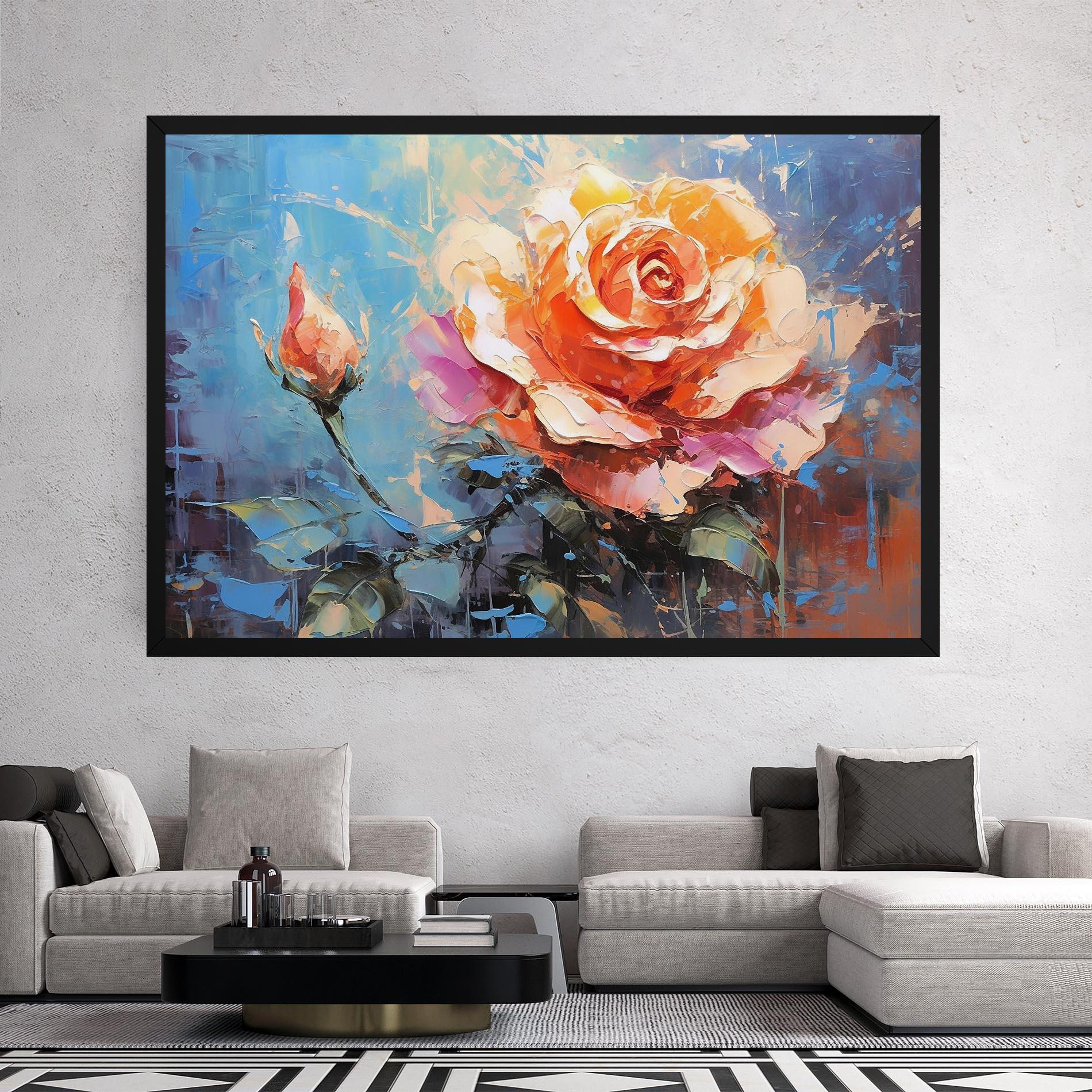 Tablou Canvas Pretty Pink Rose Art mockup 2
