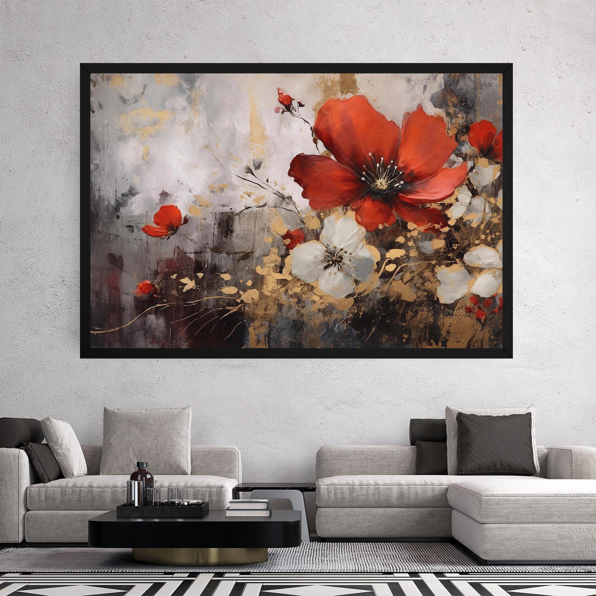Tablou Canvas Red Poppy Painting mockup 2