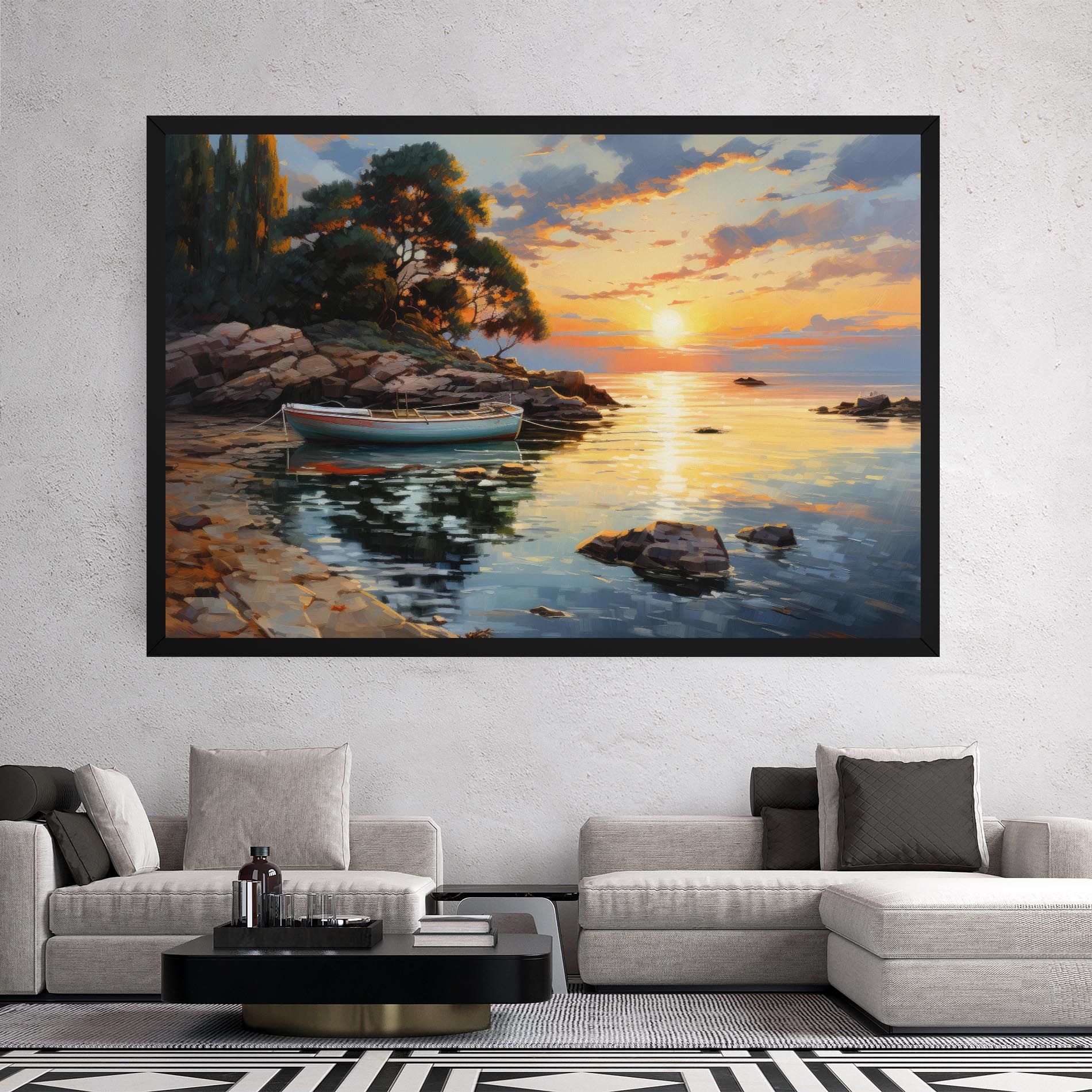 Sunset Sea Art mockup 2