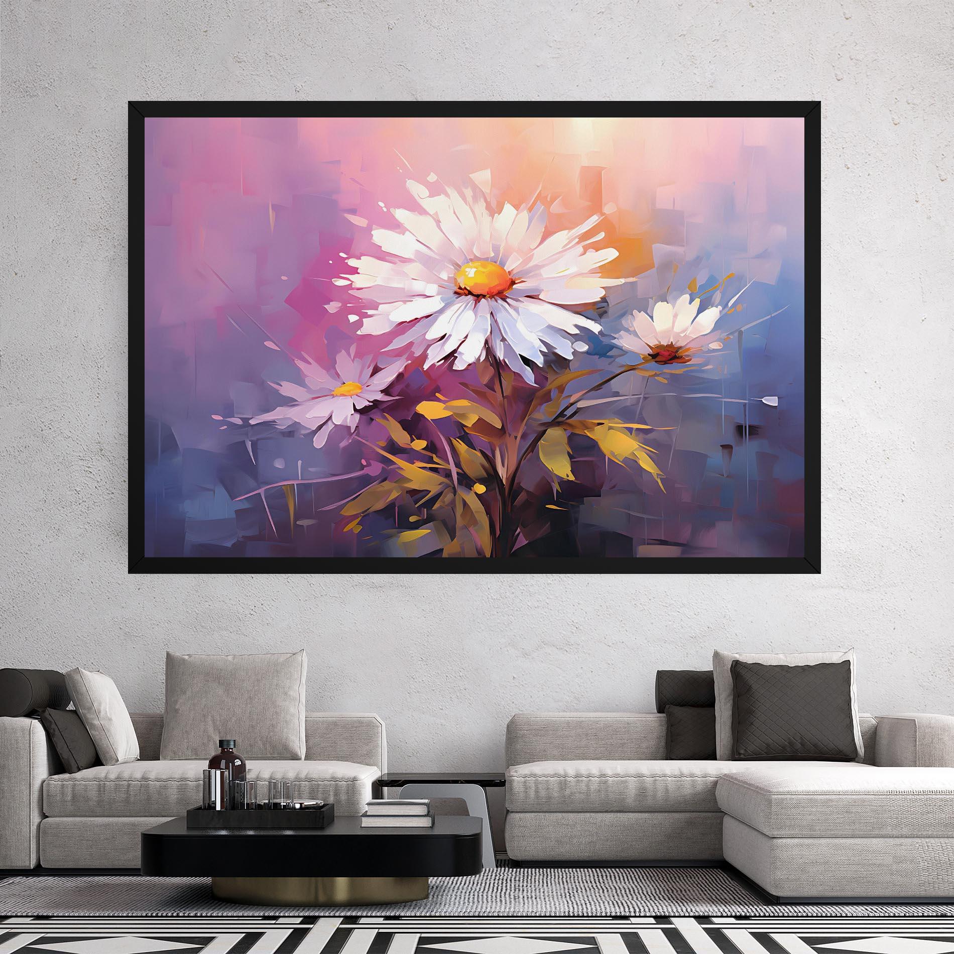 Tablou Canvas White Flower On Purple mockup 2