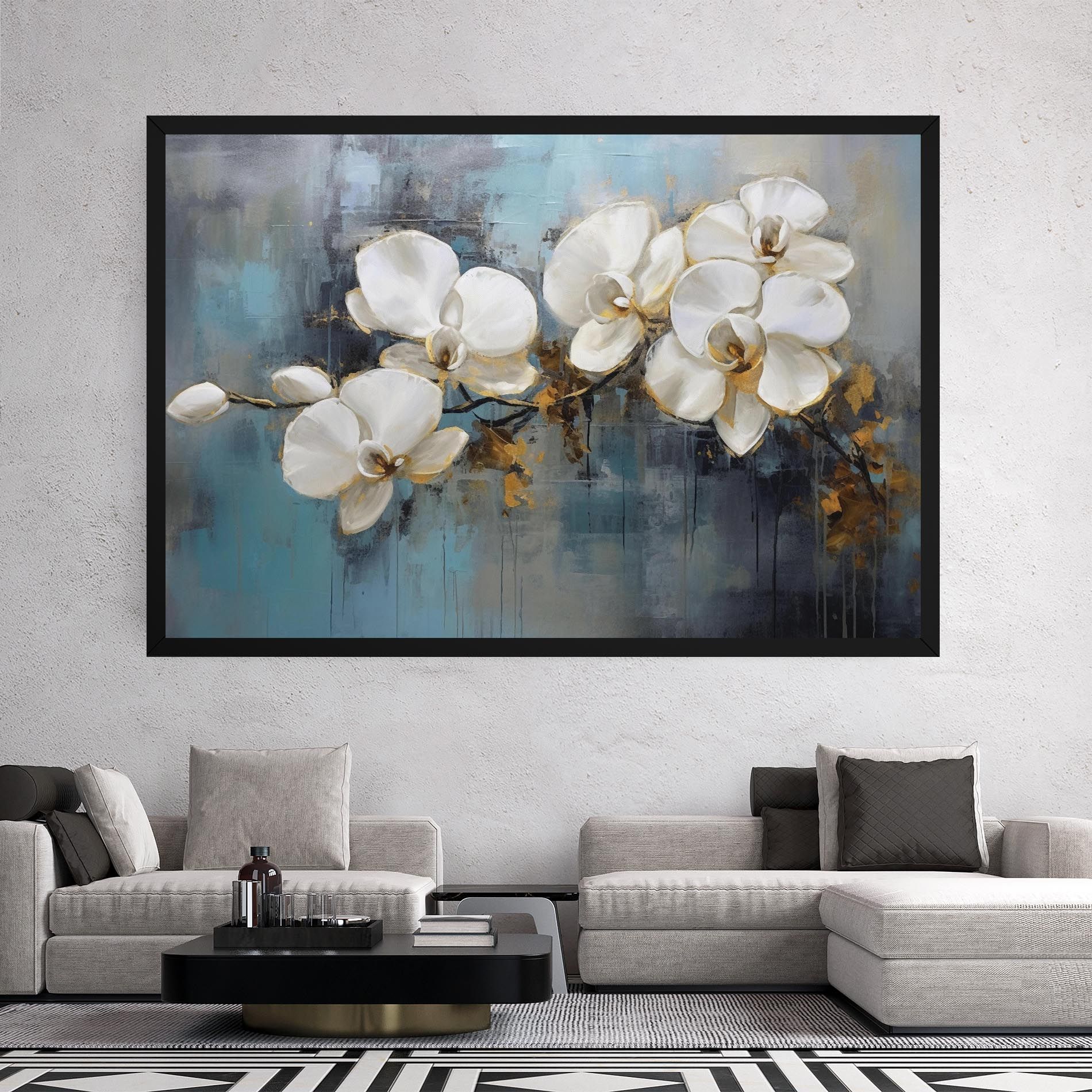 White Orchids Painting mockup 2