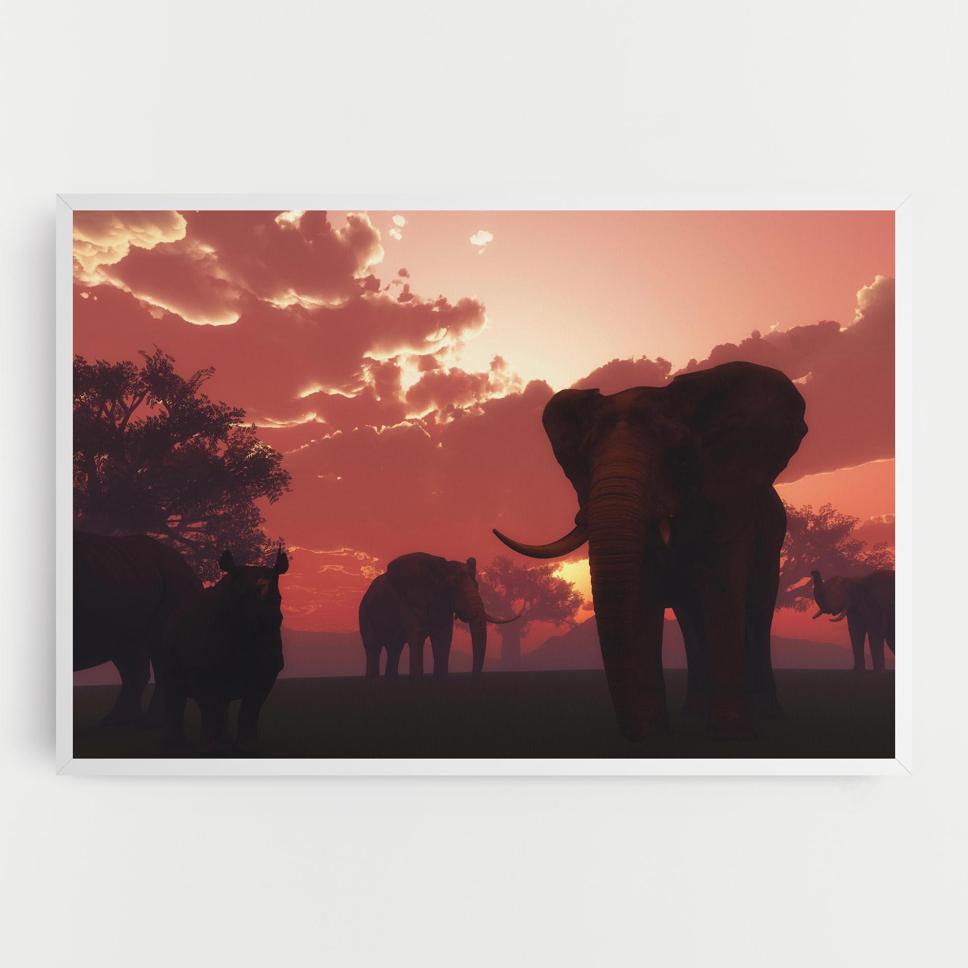 Tablou Canvas African Elephant View mockup 0