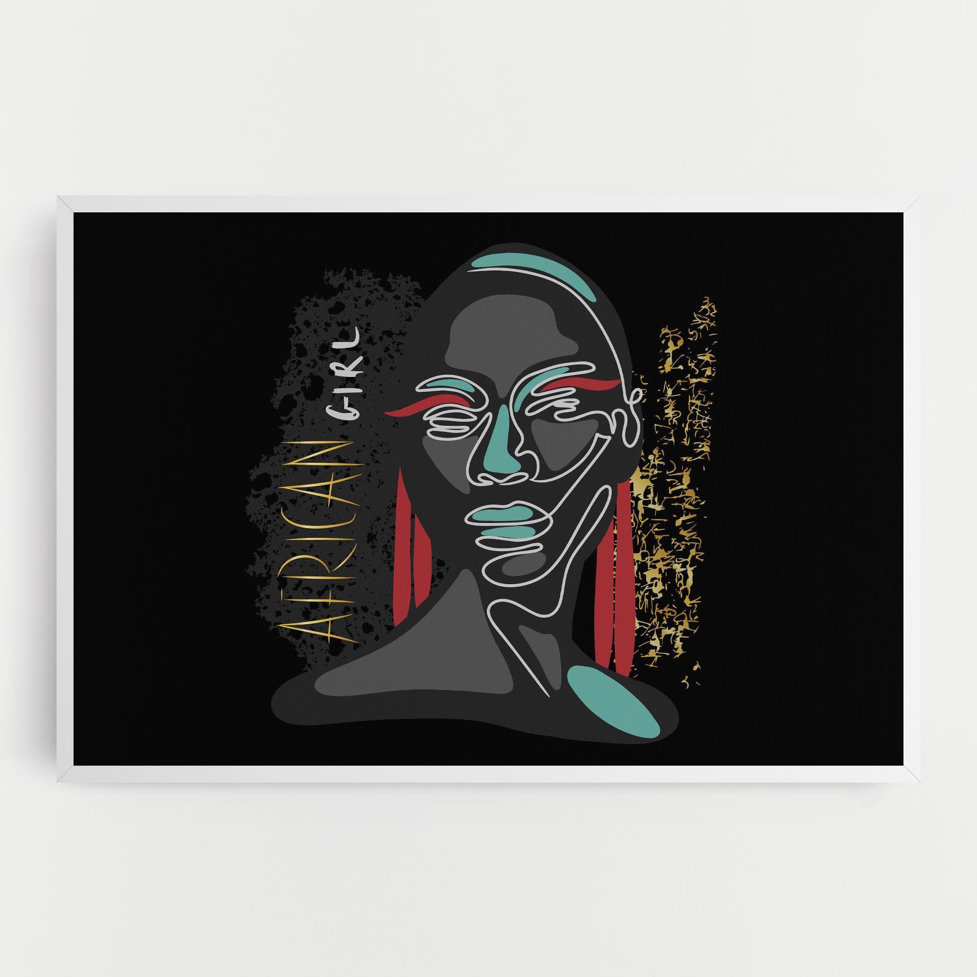 Tablou Canvas Gold African Girl mockup 0