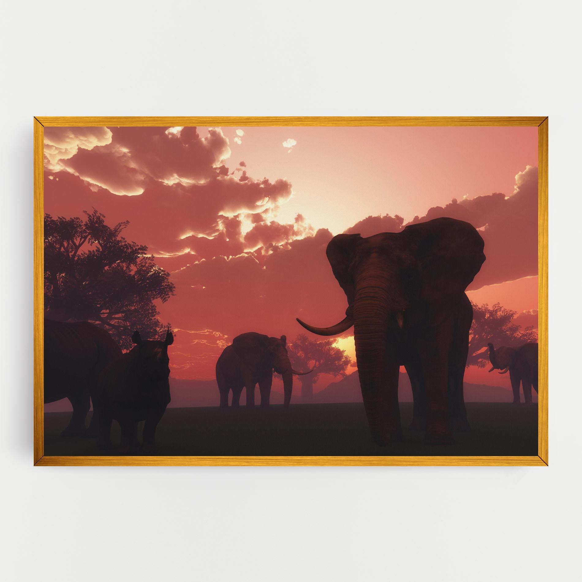 Tablou Canvas African Elephant View mockup 0