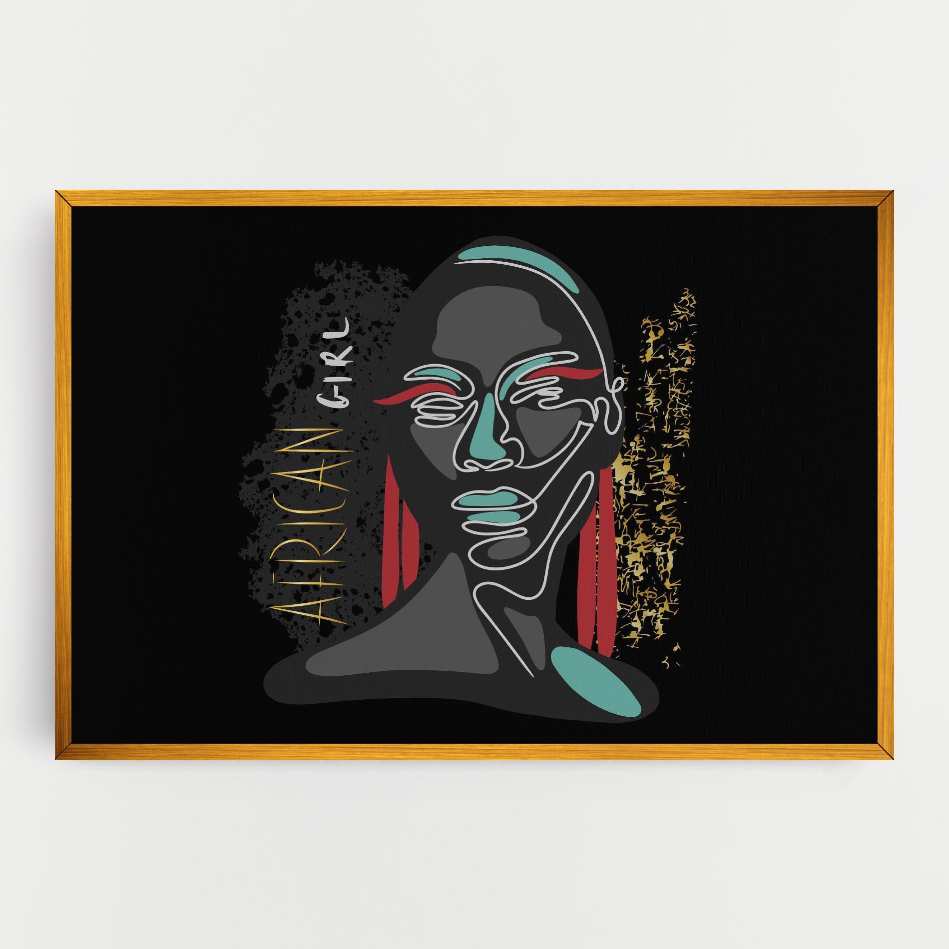 Tablou Canvas Gold African Girl mockup 0