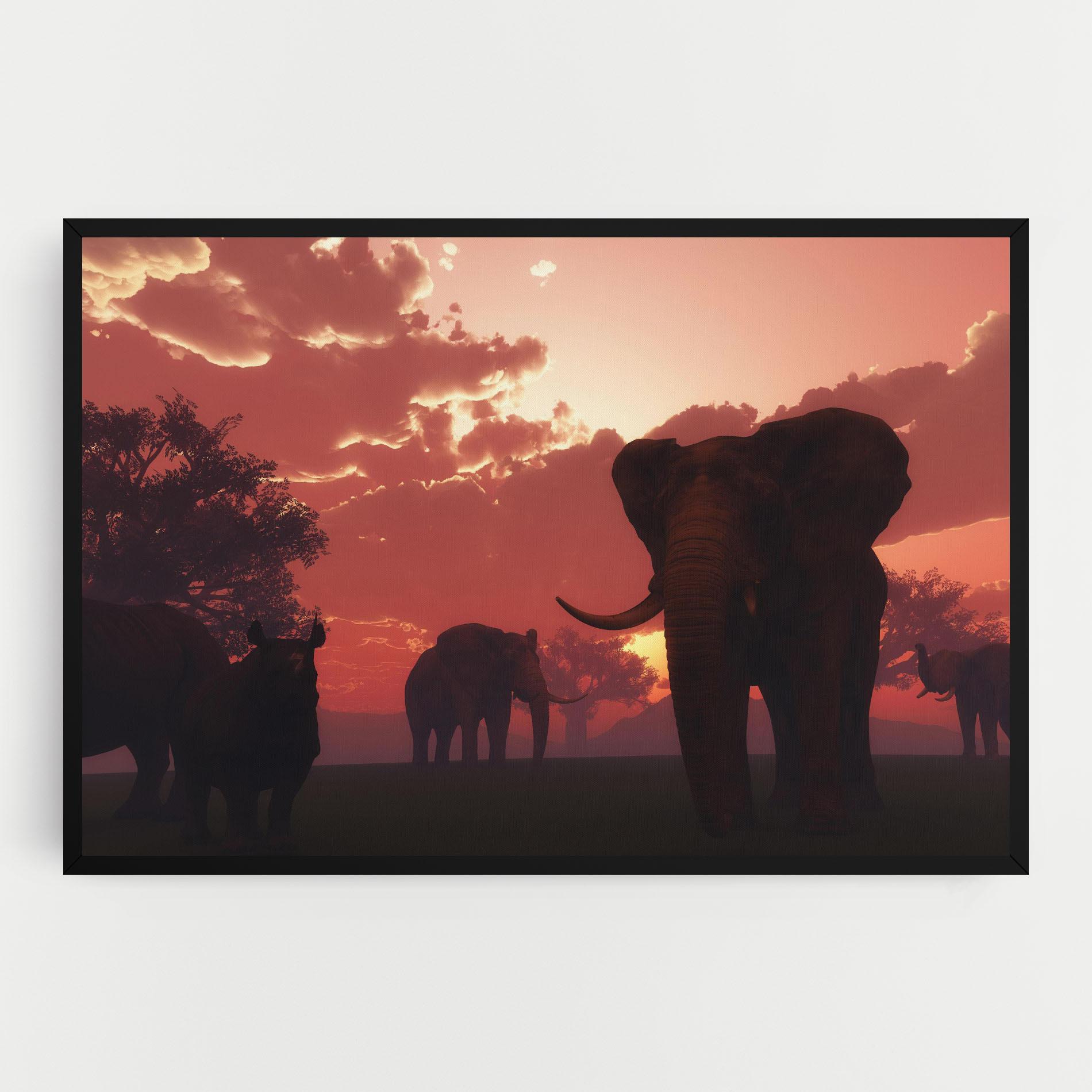 Tablou Canvas African Elephant View mockup 0
